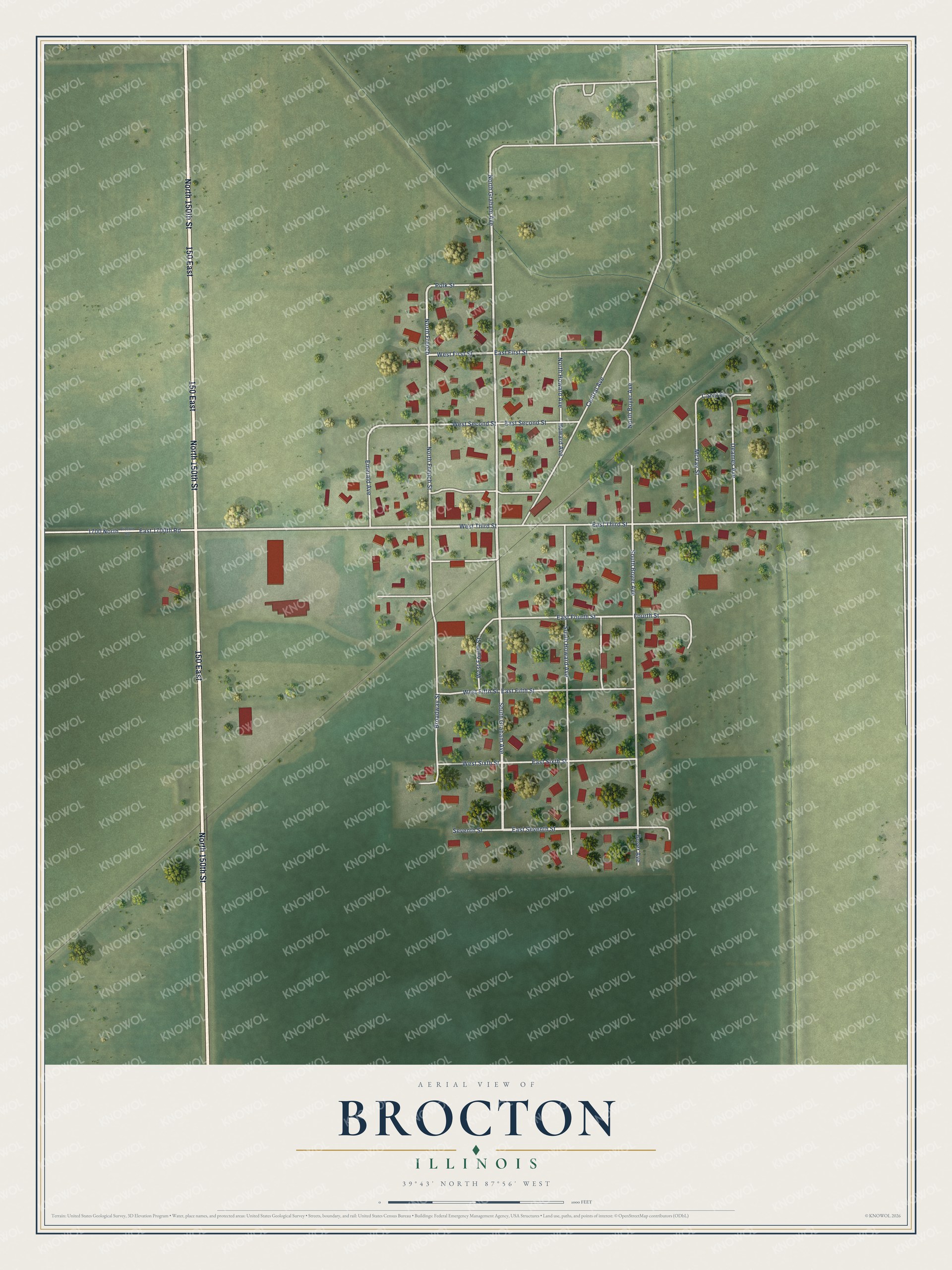 Watermarked full-map preview of Brocton, Illinois