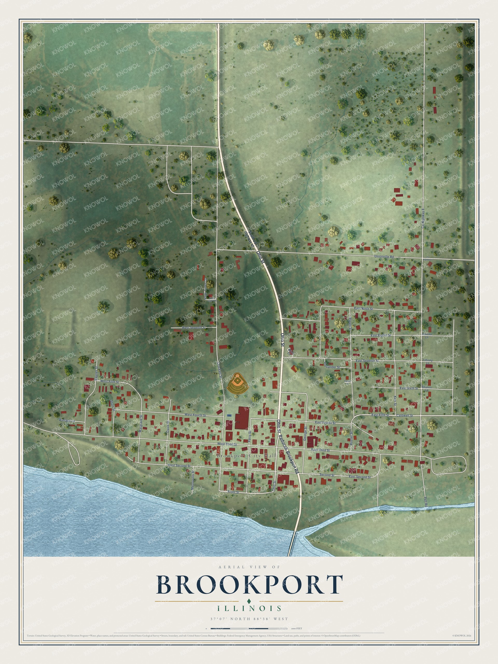 Watermarked full-map preview of Brookport, Illinois