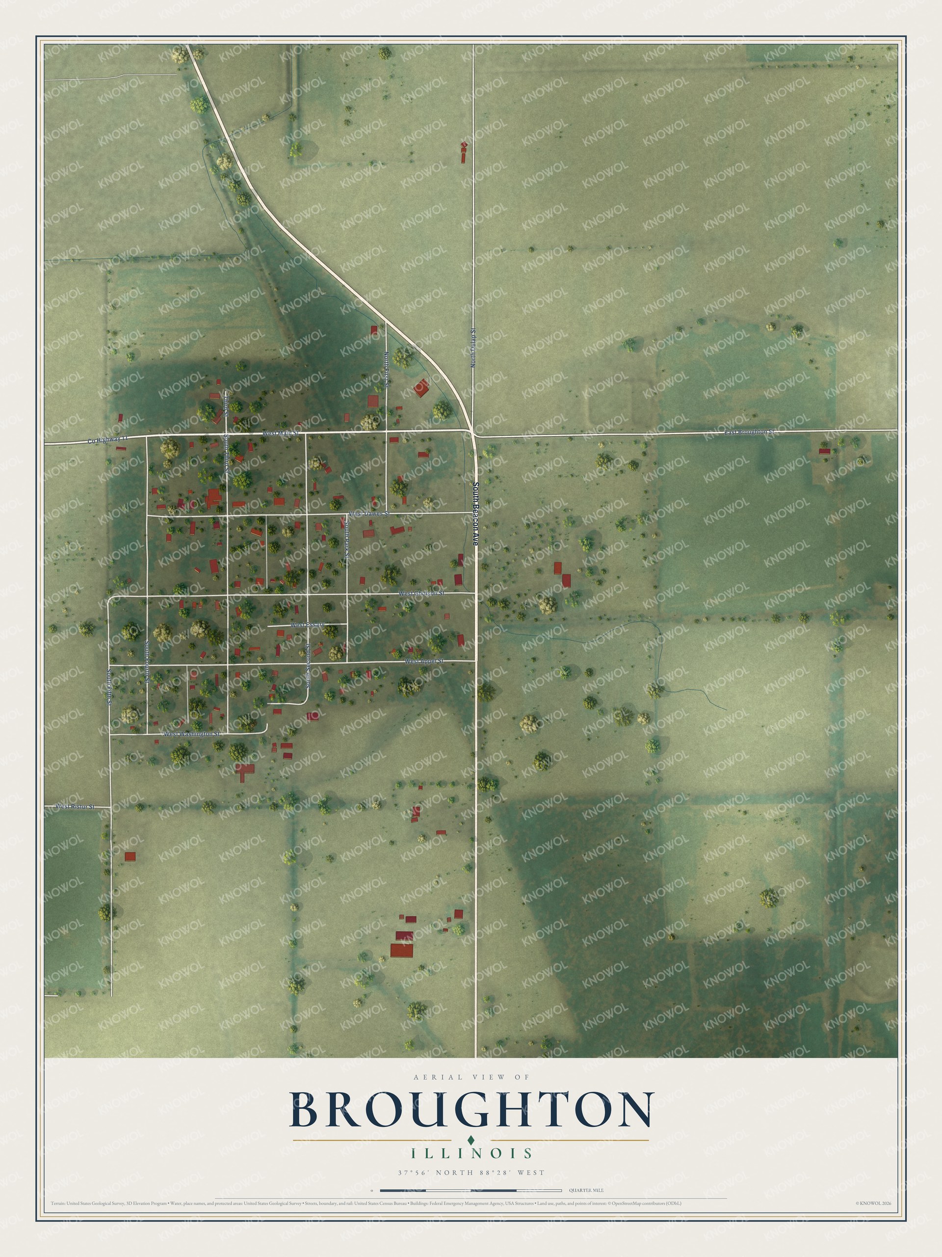 Watermarked full-map preview of Broughton, Illinois
