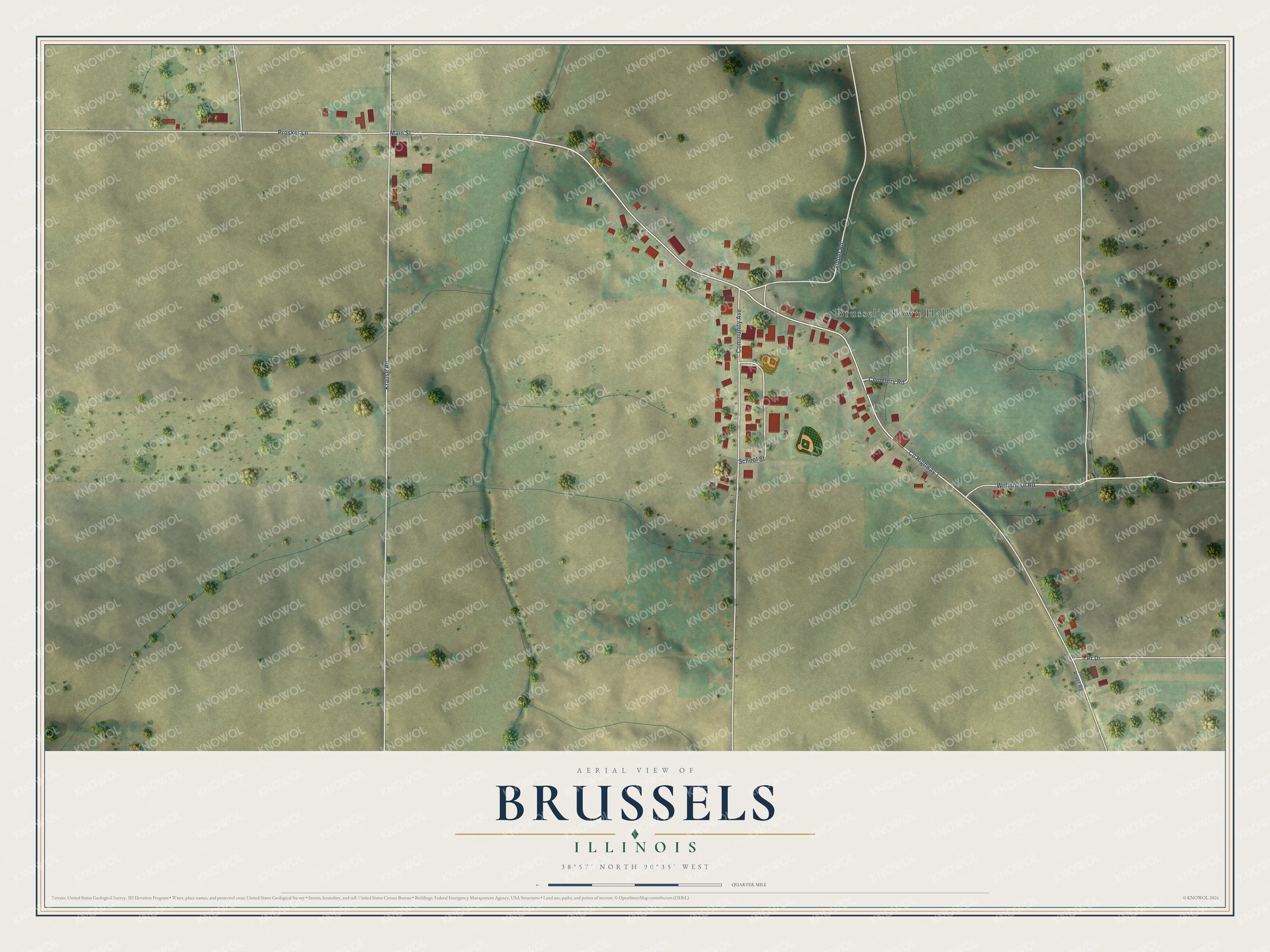 Watermarked full-map preview of Brussels, Illinois