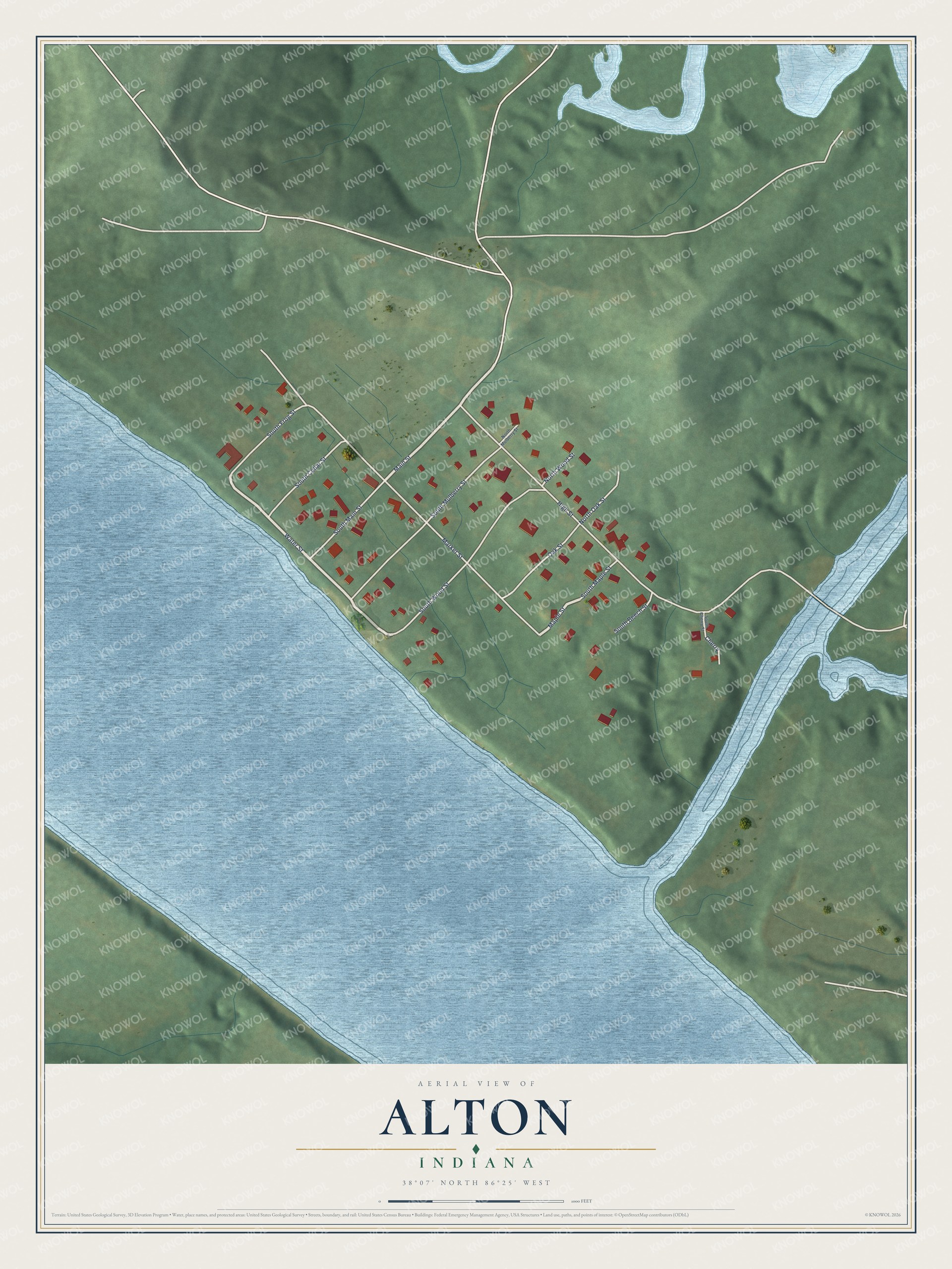Watermarked full-map preview of Alton, Indiana