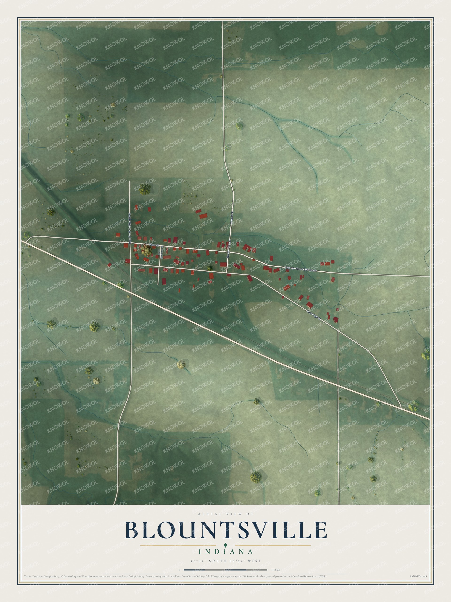 Watermarked full-map preview of Blountsville, Indiana