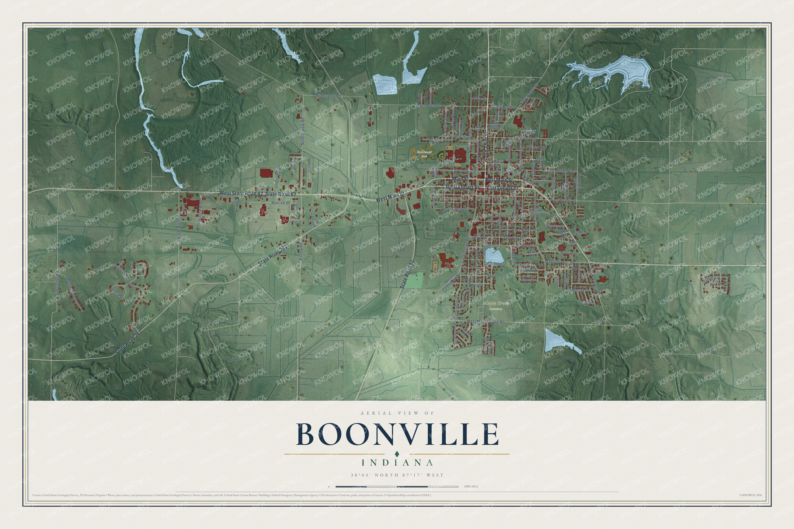 Watermarked full-map preview of Boonville, Indiana