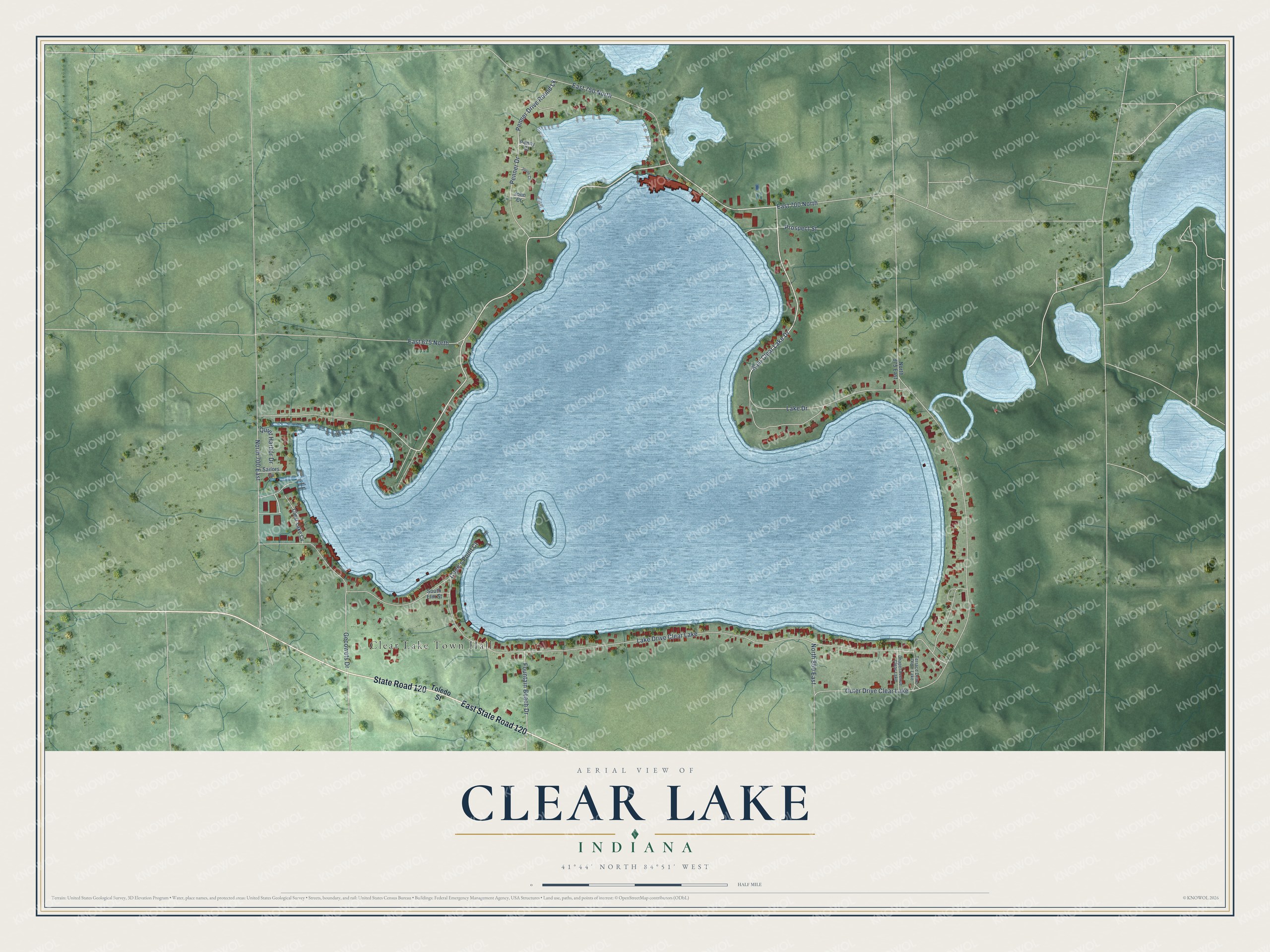 Watermarked full-map preview of Clear Lake, Indiana