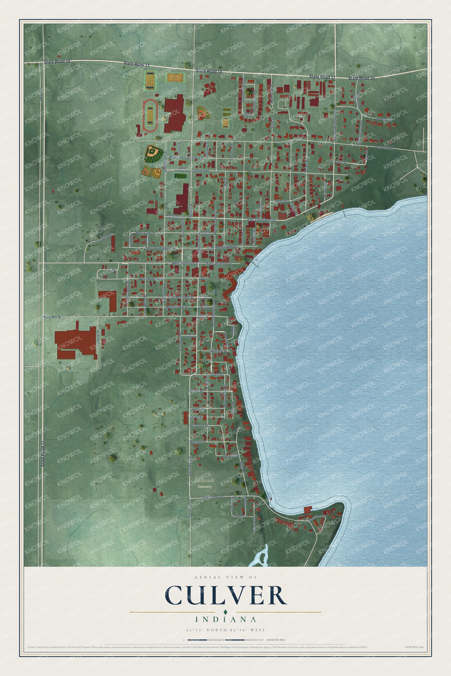 Watermarked full-map preview of Culver, Indiana