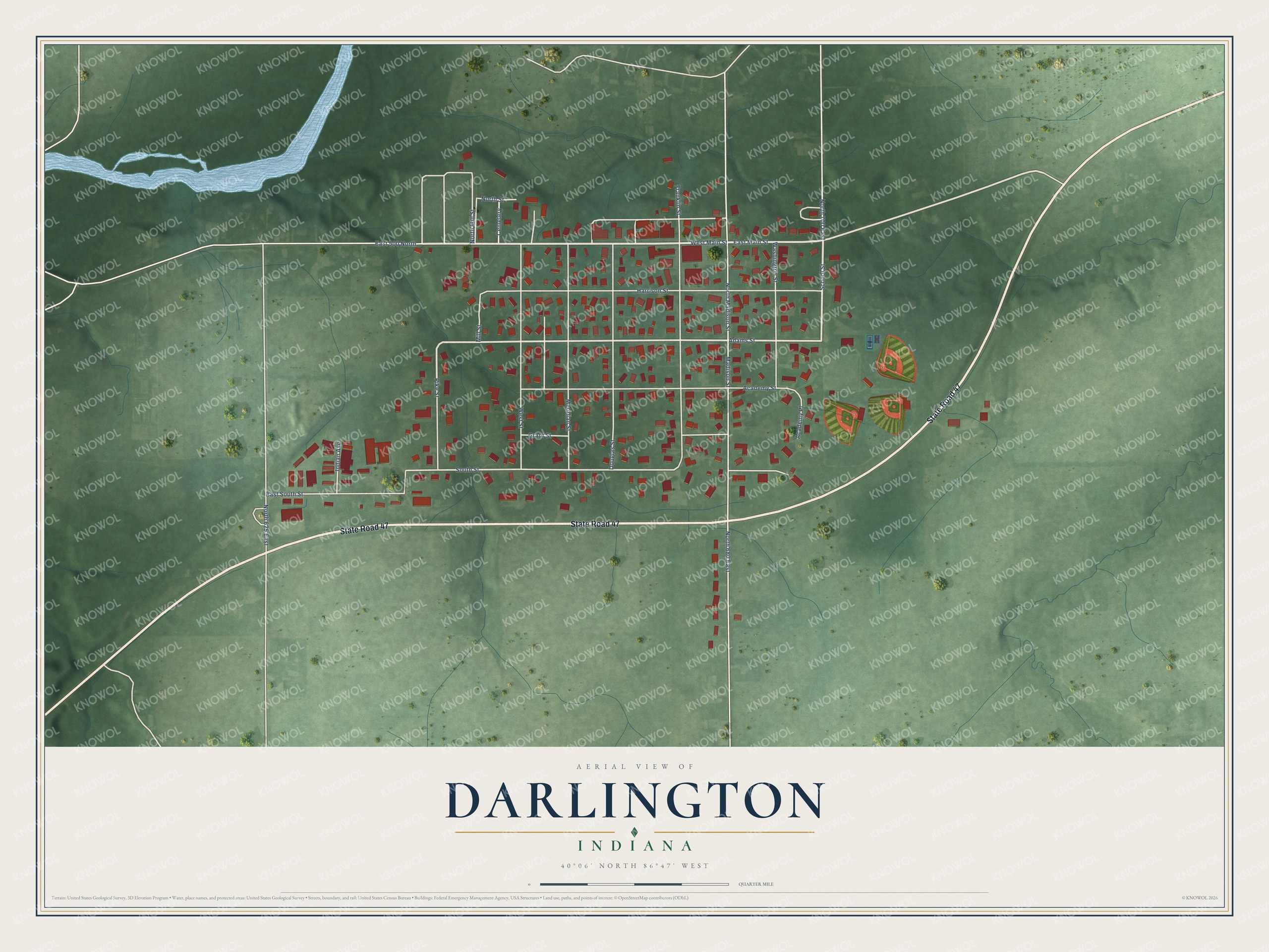 Watermarked full-map preview of Darlington, Indiana