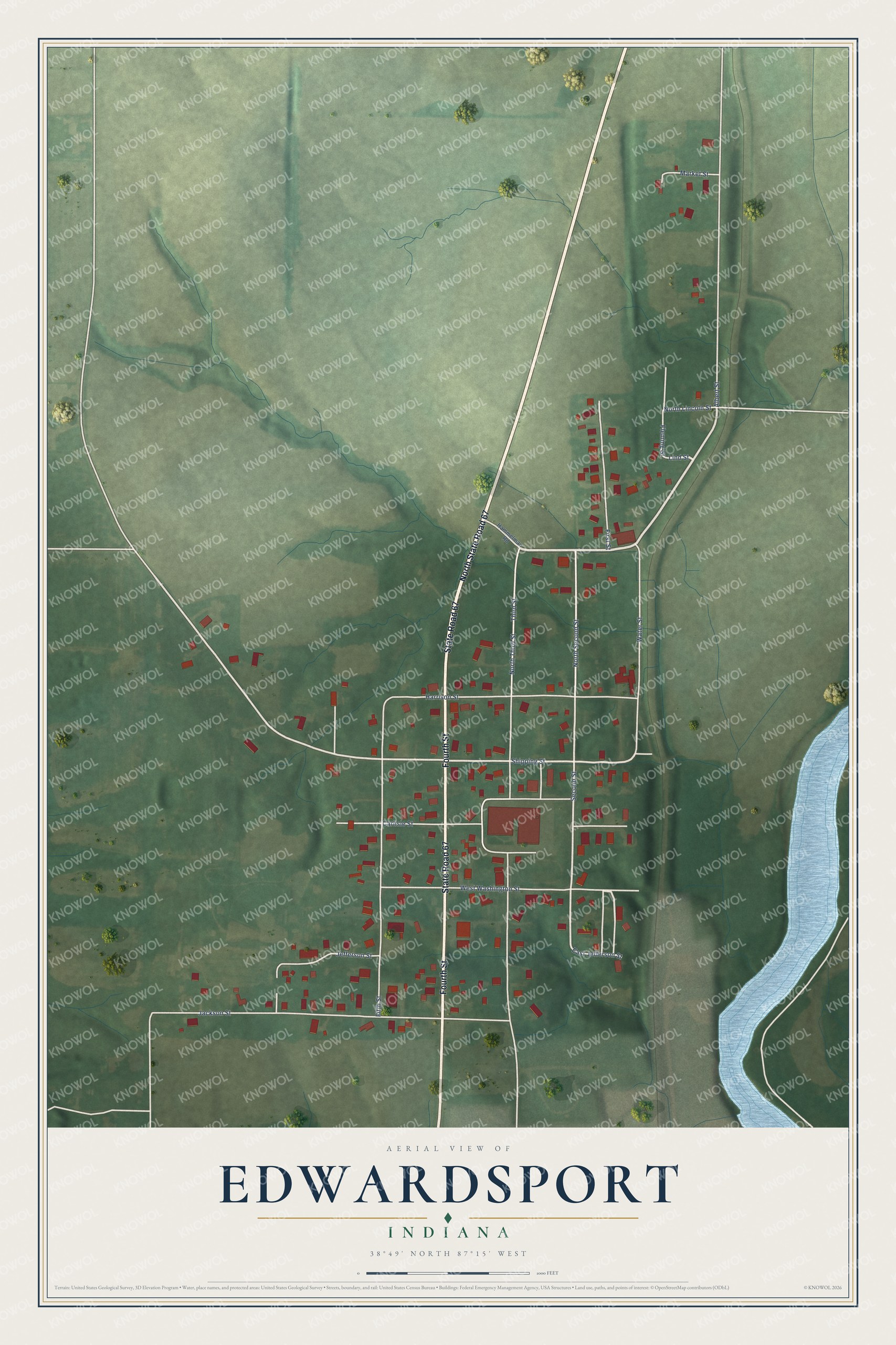 Watermarked full-map preview of Edwardsport, Indiana