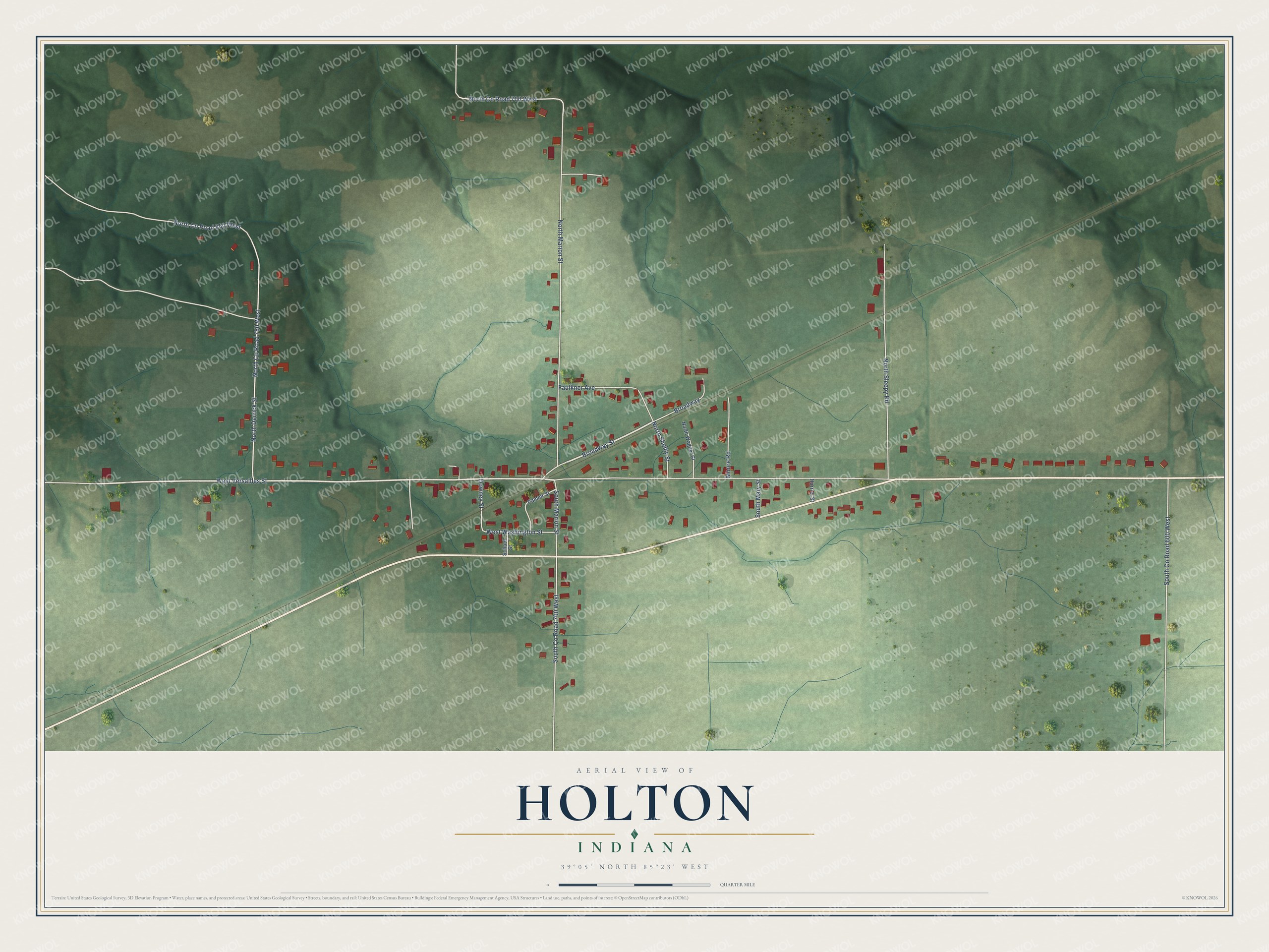 Watermarked full-map preview of Holton, Indiana