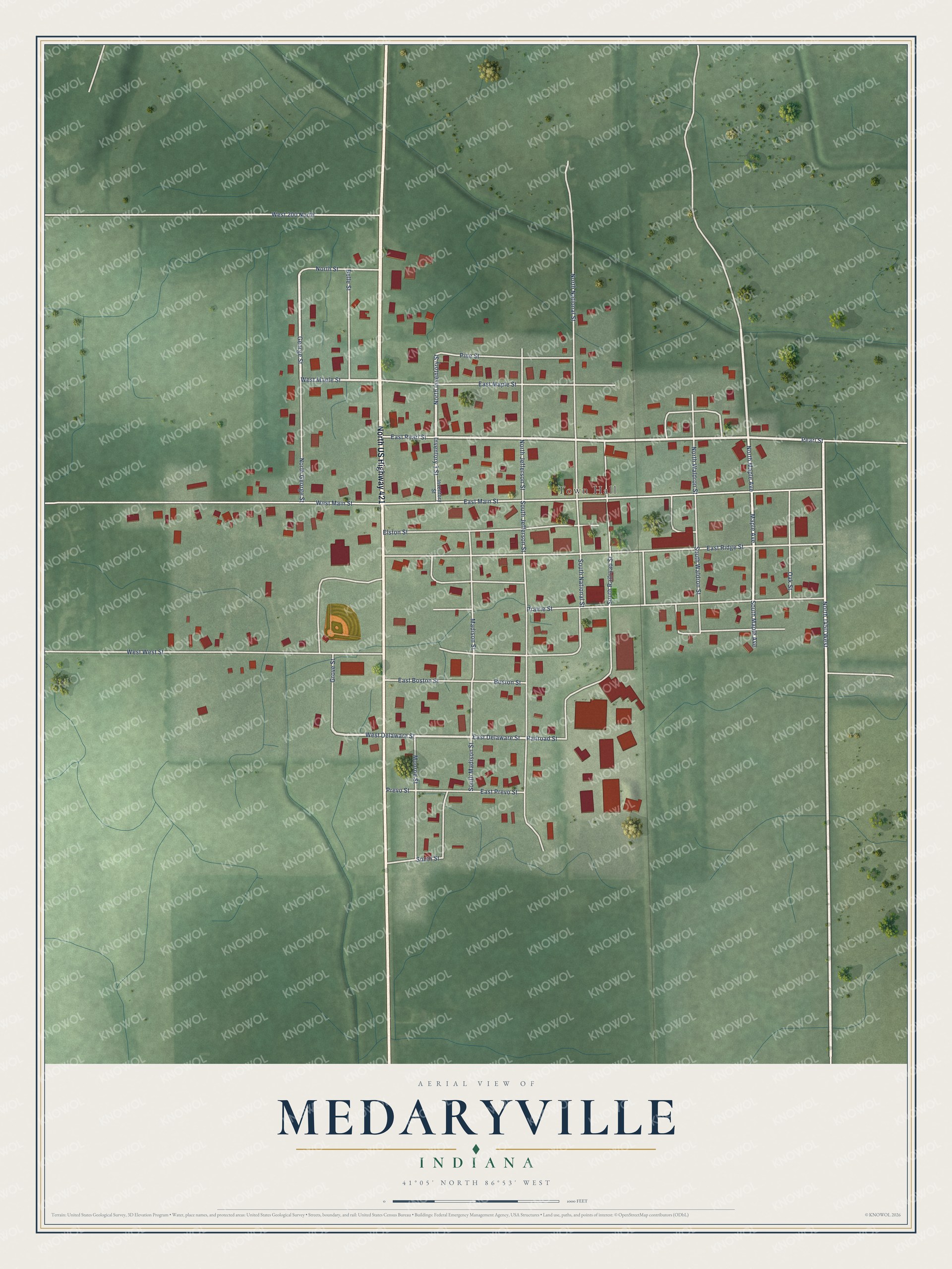 Watermarked full-map preview of Medaryville, Indiana