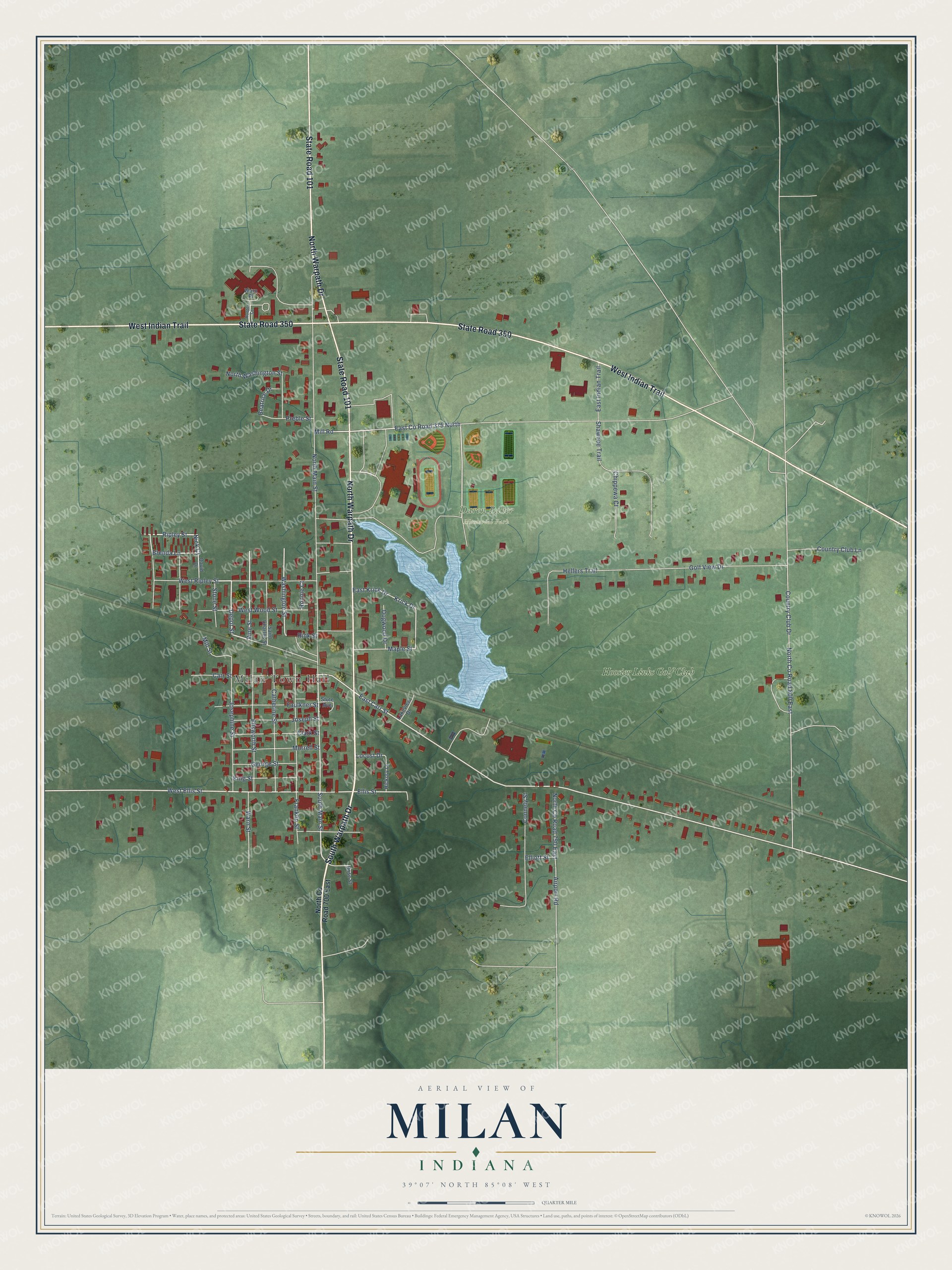 Watermarked full-map preview of Milan, Indiana