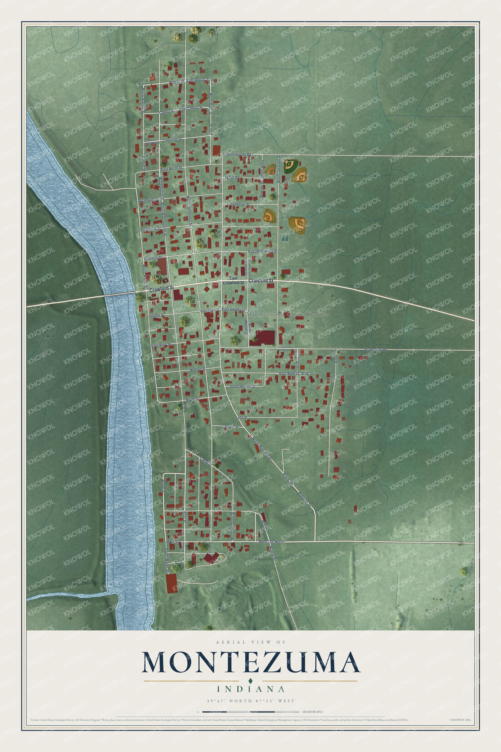 Watermarked full-map preview of Montezuma, Indiana