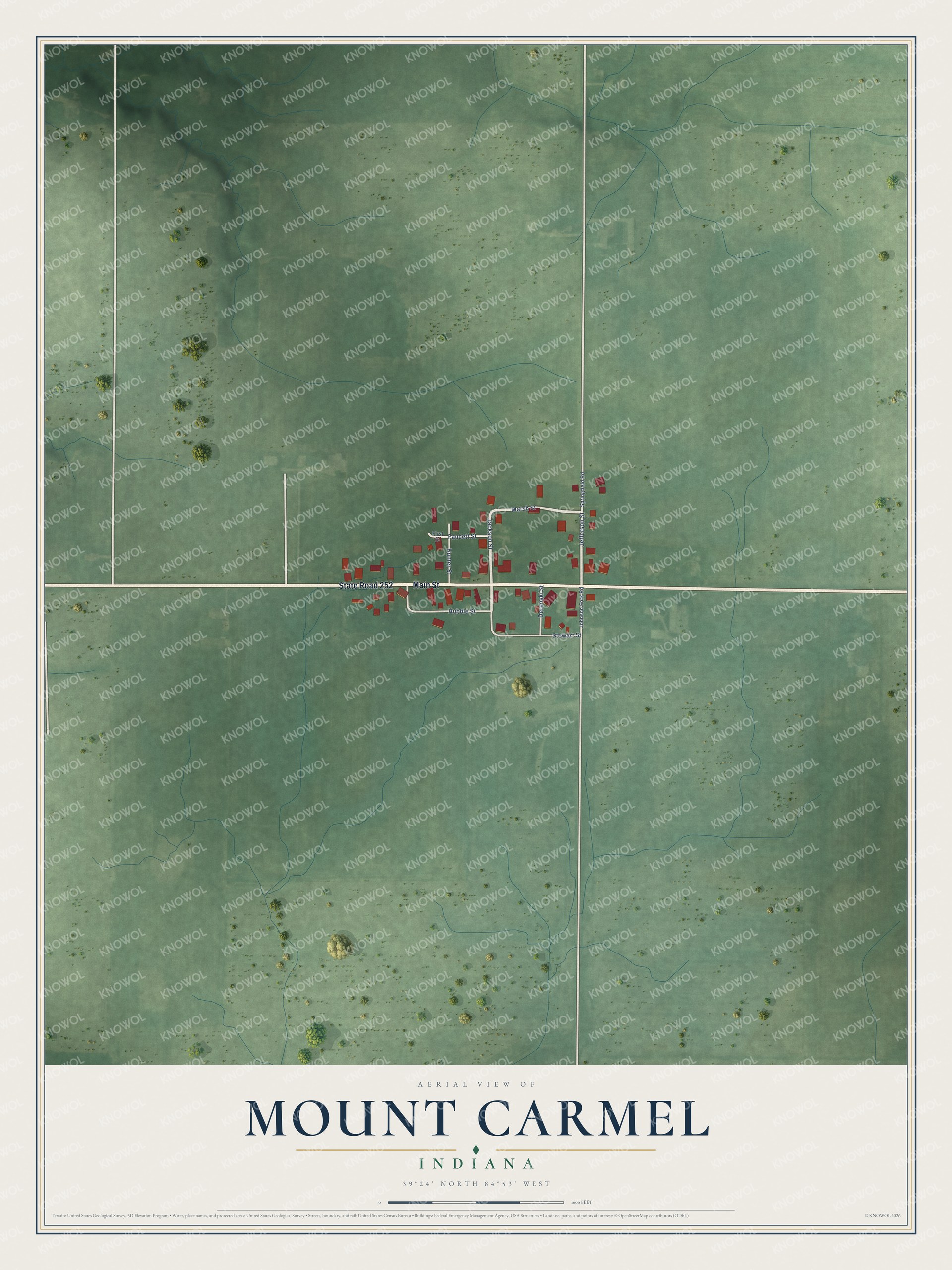 Watermarked full-map preview of Mount Carmel, Indiana