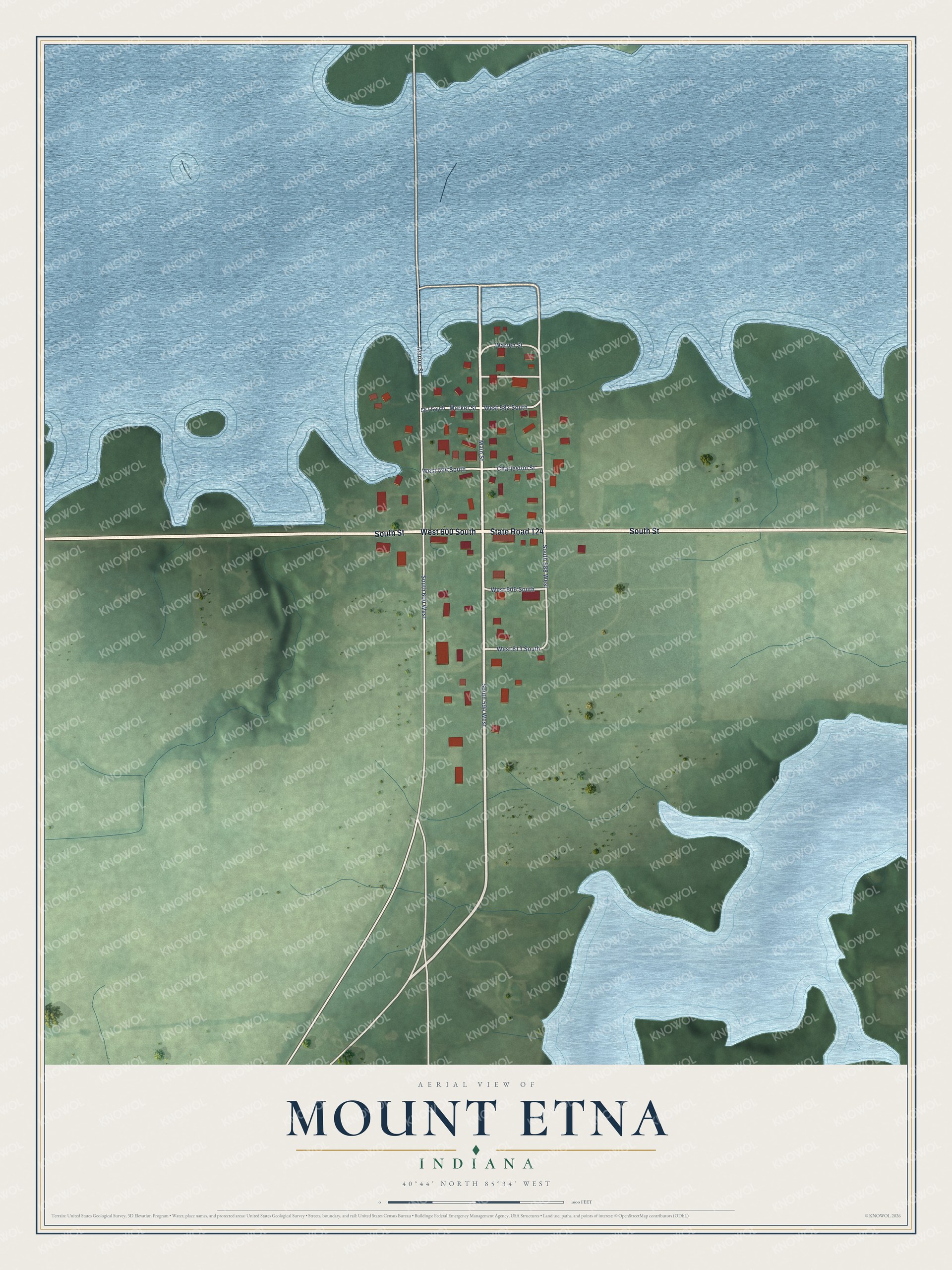Watermarked full-map preview of Mount Etna, Indiana