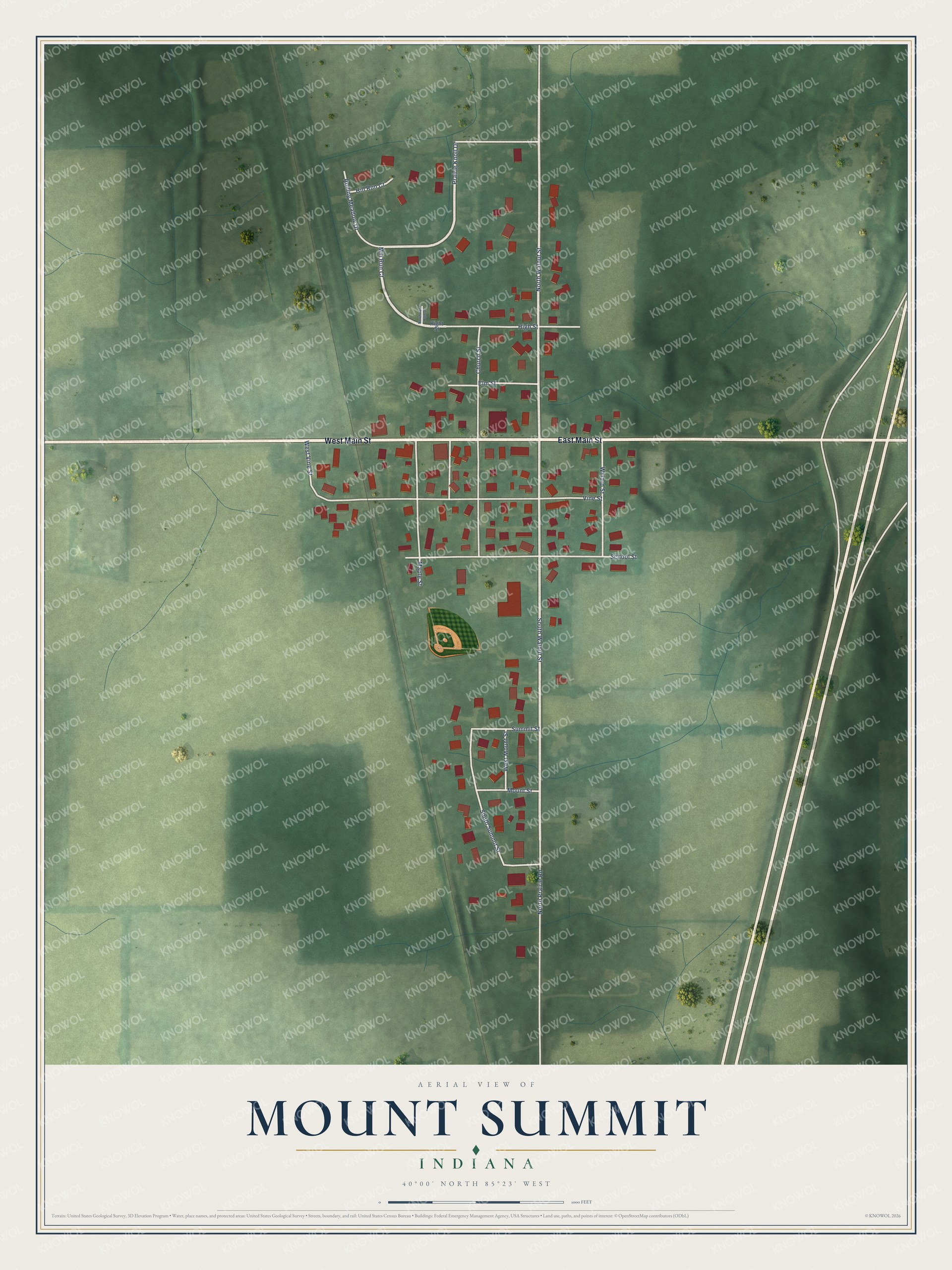 Watermarked full-map preview of Mount Summit, Indiana