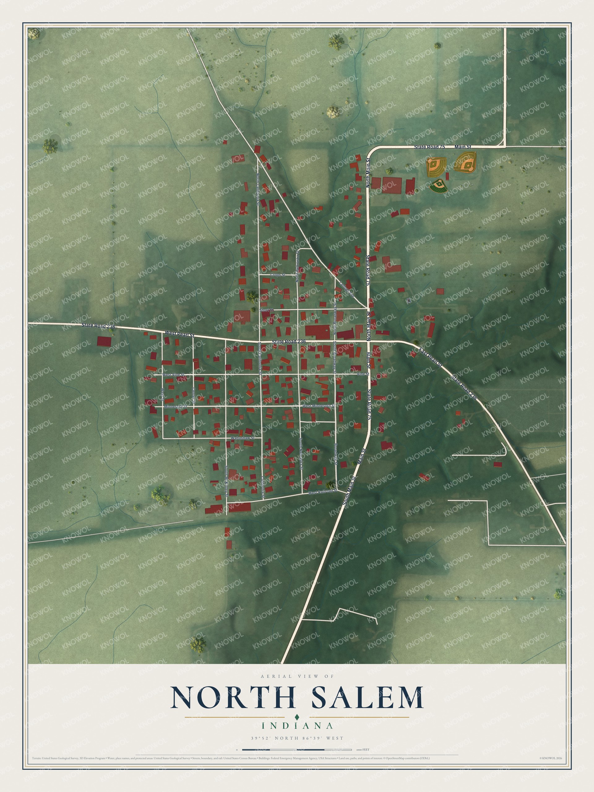 Watermarked full-map preview of North Salem, Indiana