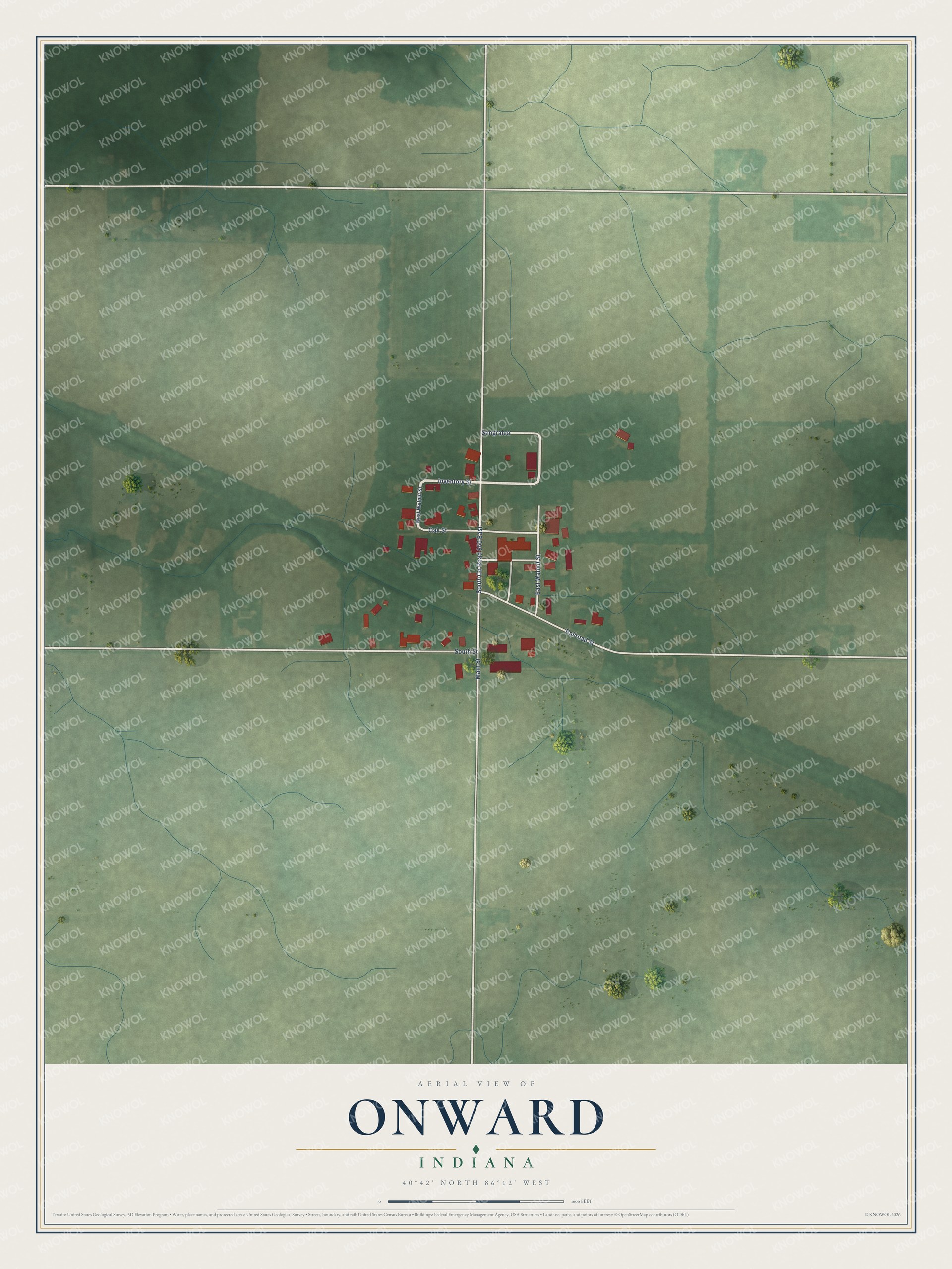 Watermarked full-map preview of Onward, Indiana