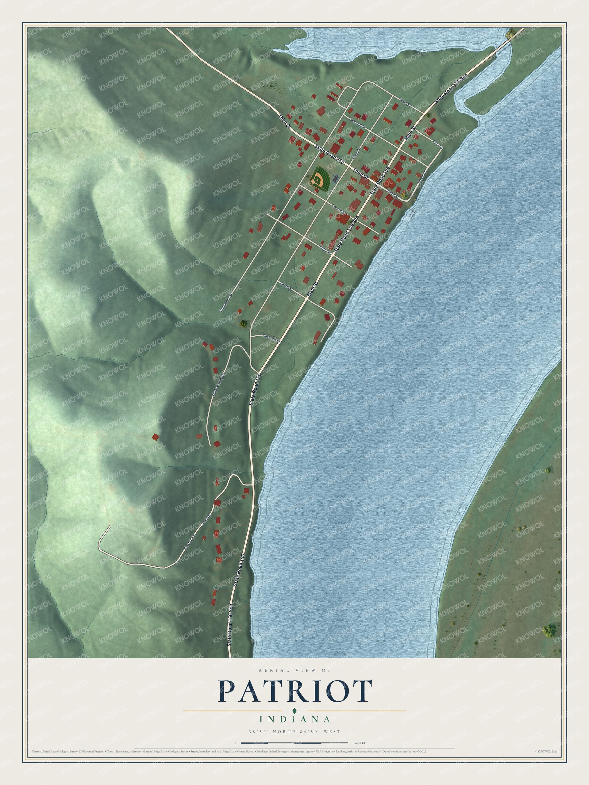 Watermarked full-map preview of Patriot, Indiana