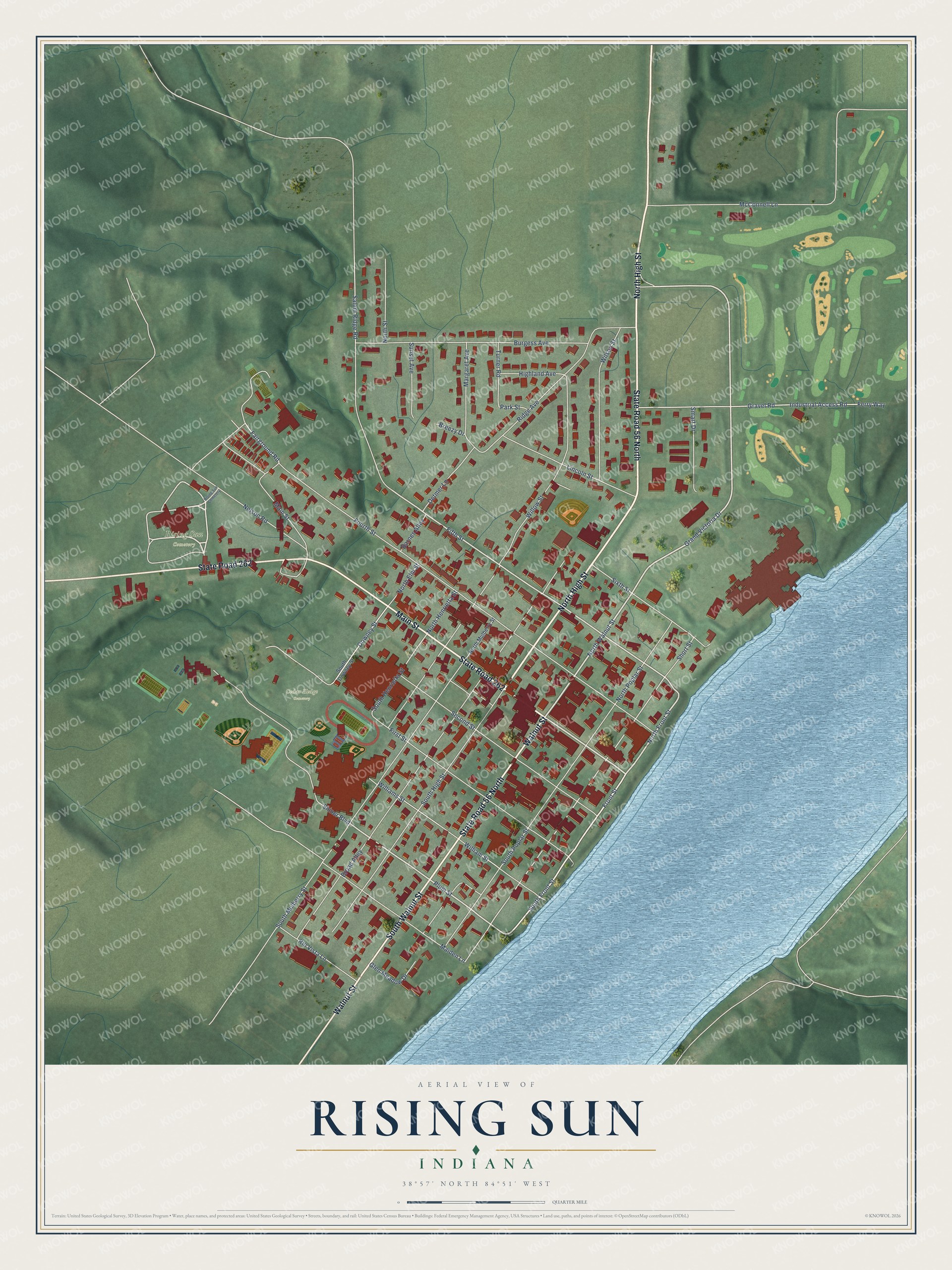 Watermarked full-map preview of Rising Sun, Indiana