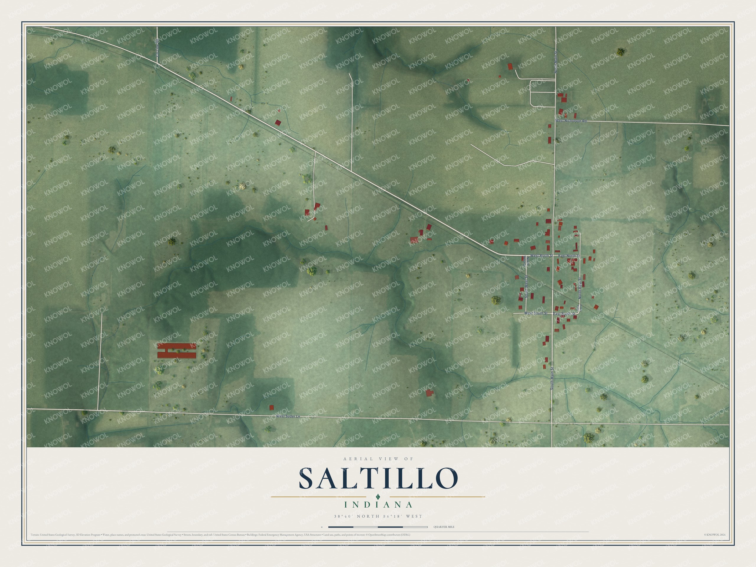Watermarked full-map preview of Saltillo, Indiana