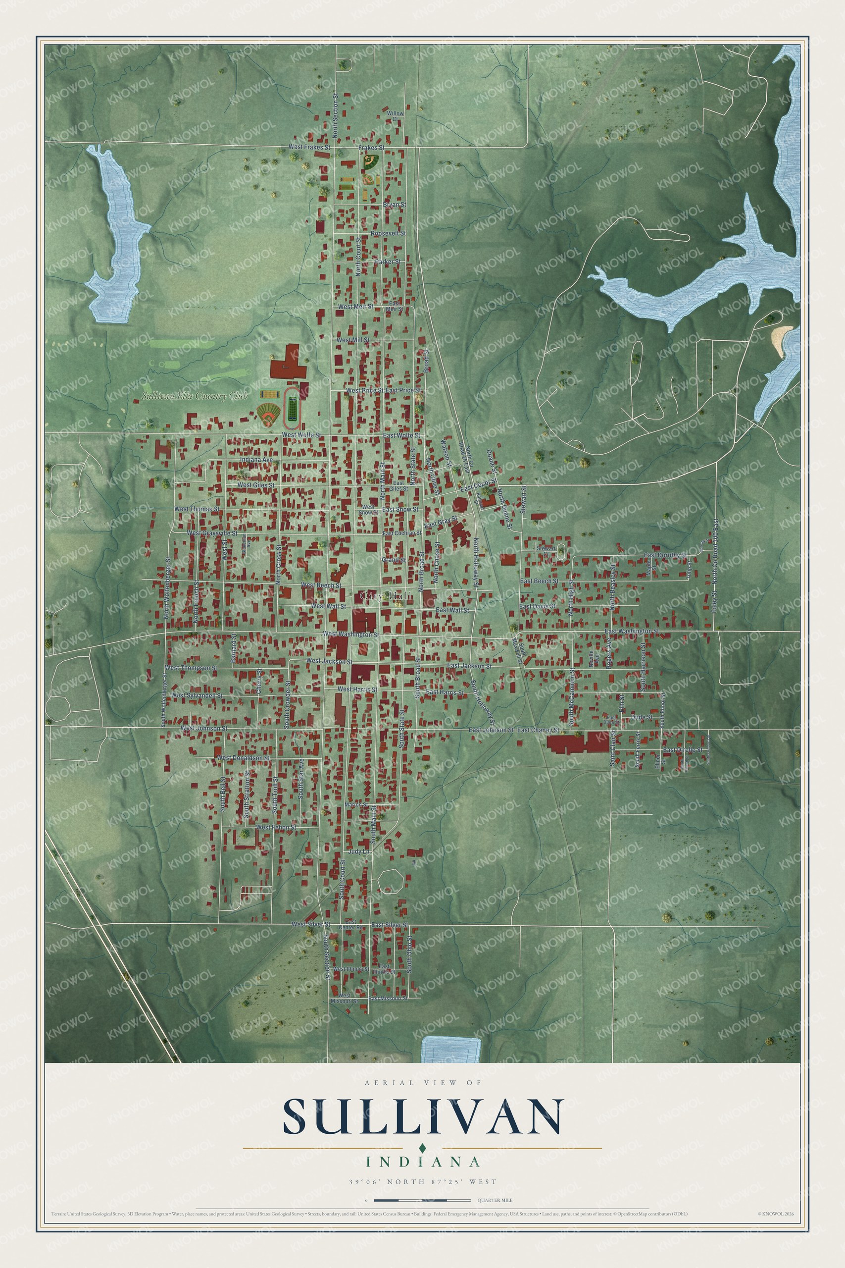 Watermarked full-map preview of Sullivan, Indiana