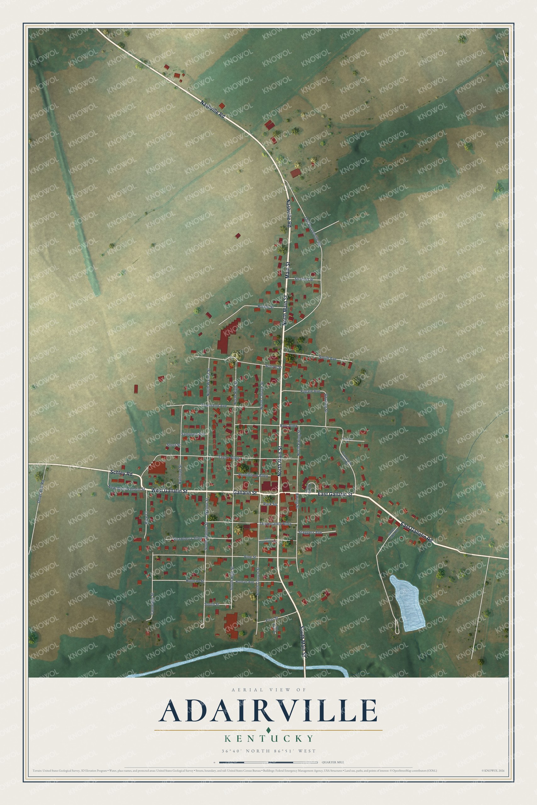 Watermarked full-map preview of Adairville, Kentucky