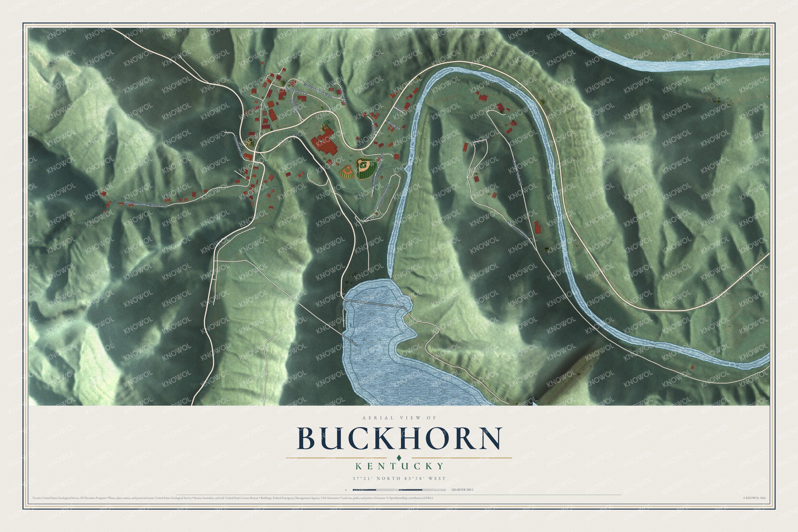 Watermarked full-map preview of Buckhorn, Kentucky