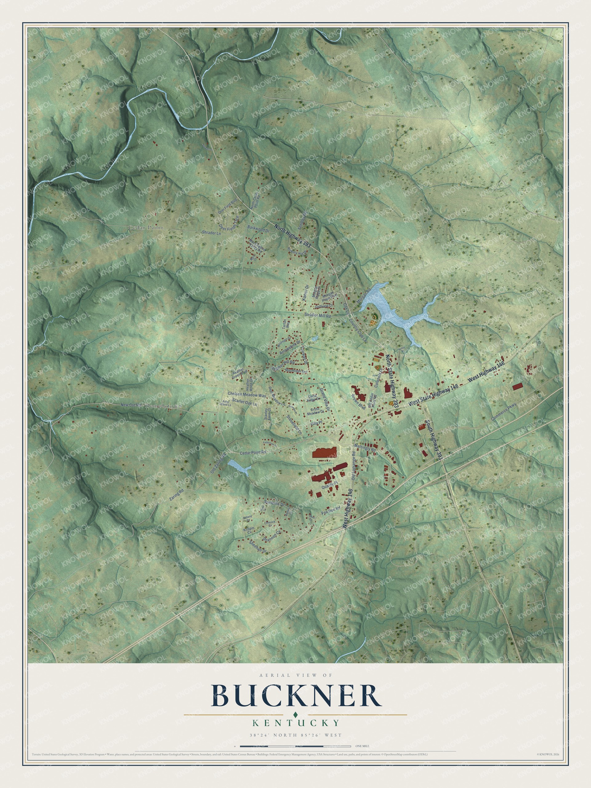 Watermarked full-map preview of Buckner, Kentucky
