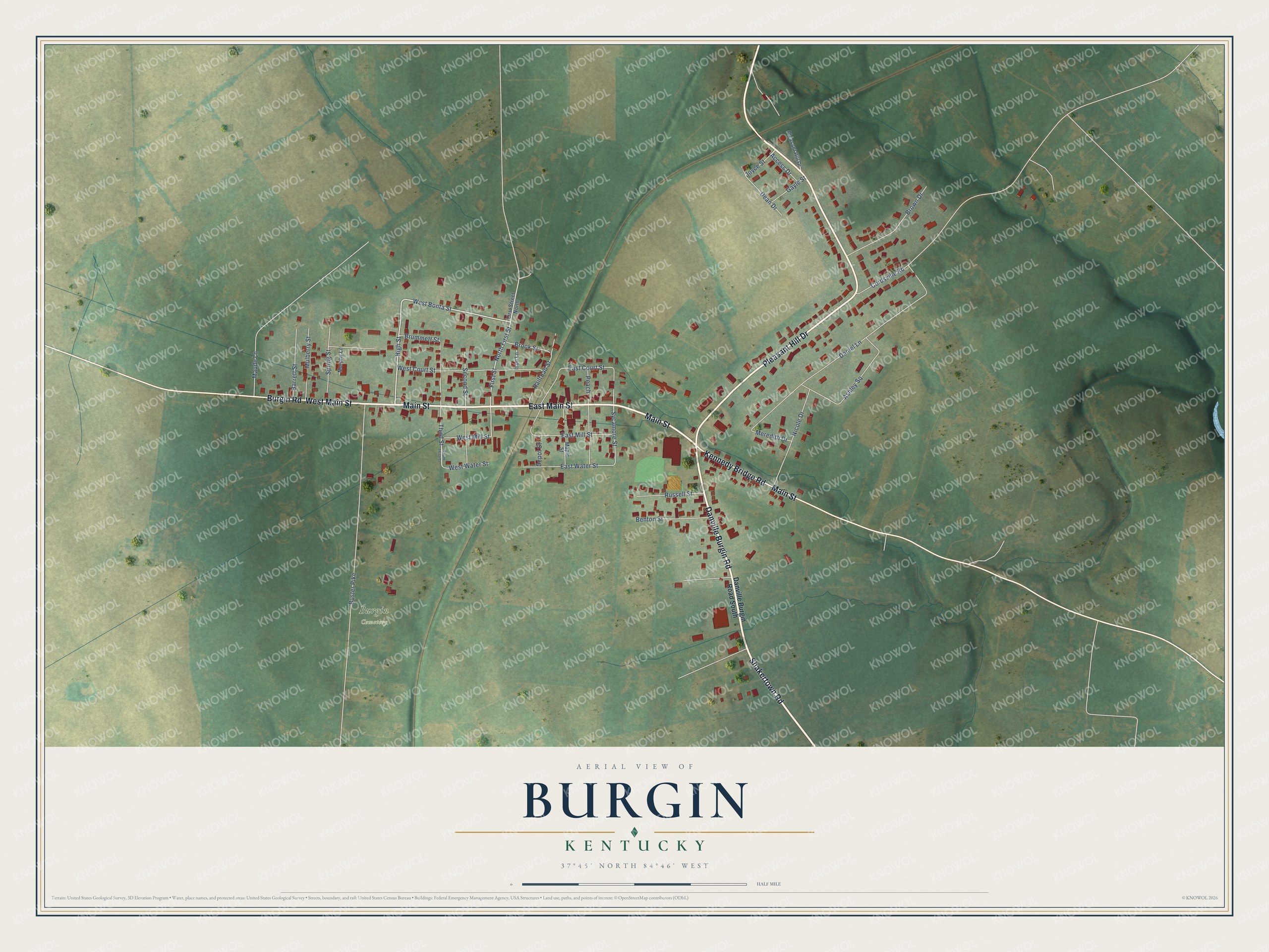 Watermarked full-map preview of Burgin, Kentucky