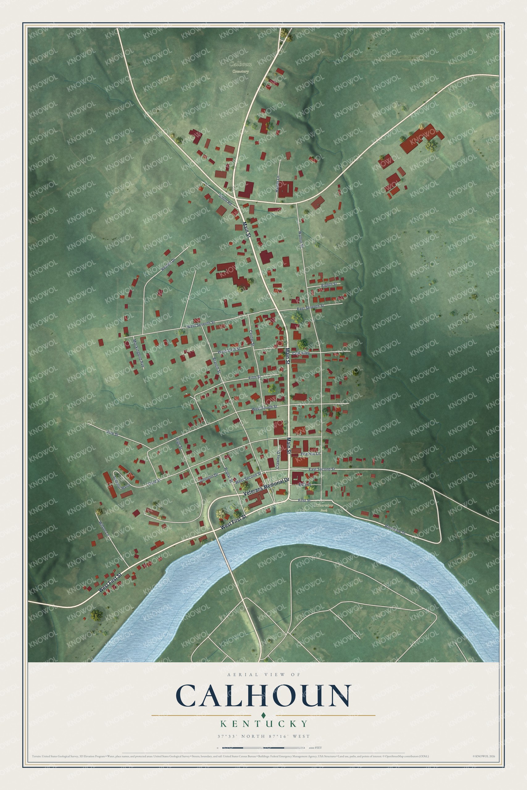 Watermarked full-map preview of Calhoun, Kentucky