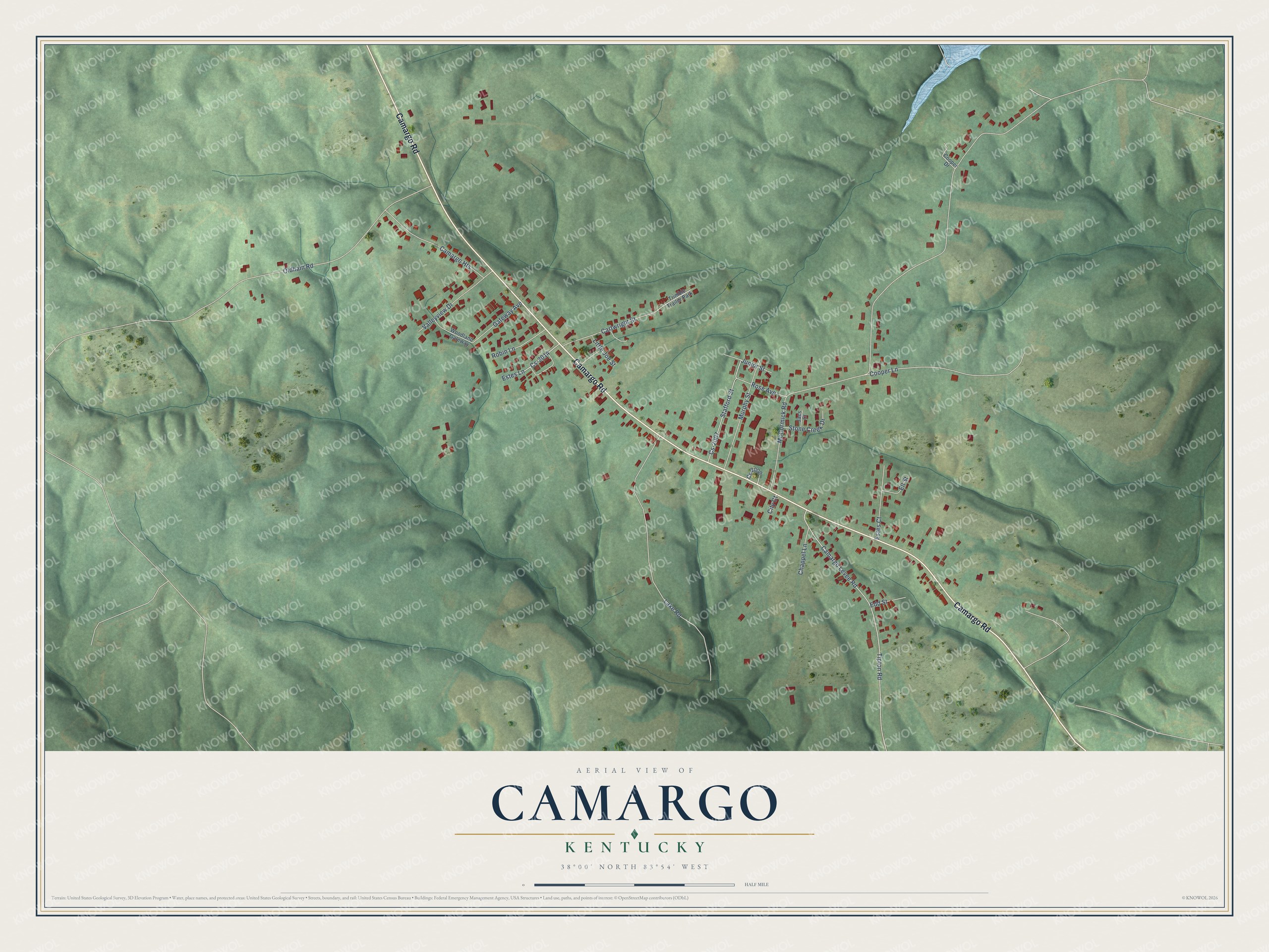 Watermarked full-map preview of Camargo, Kentucky