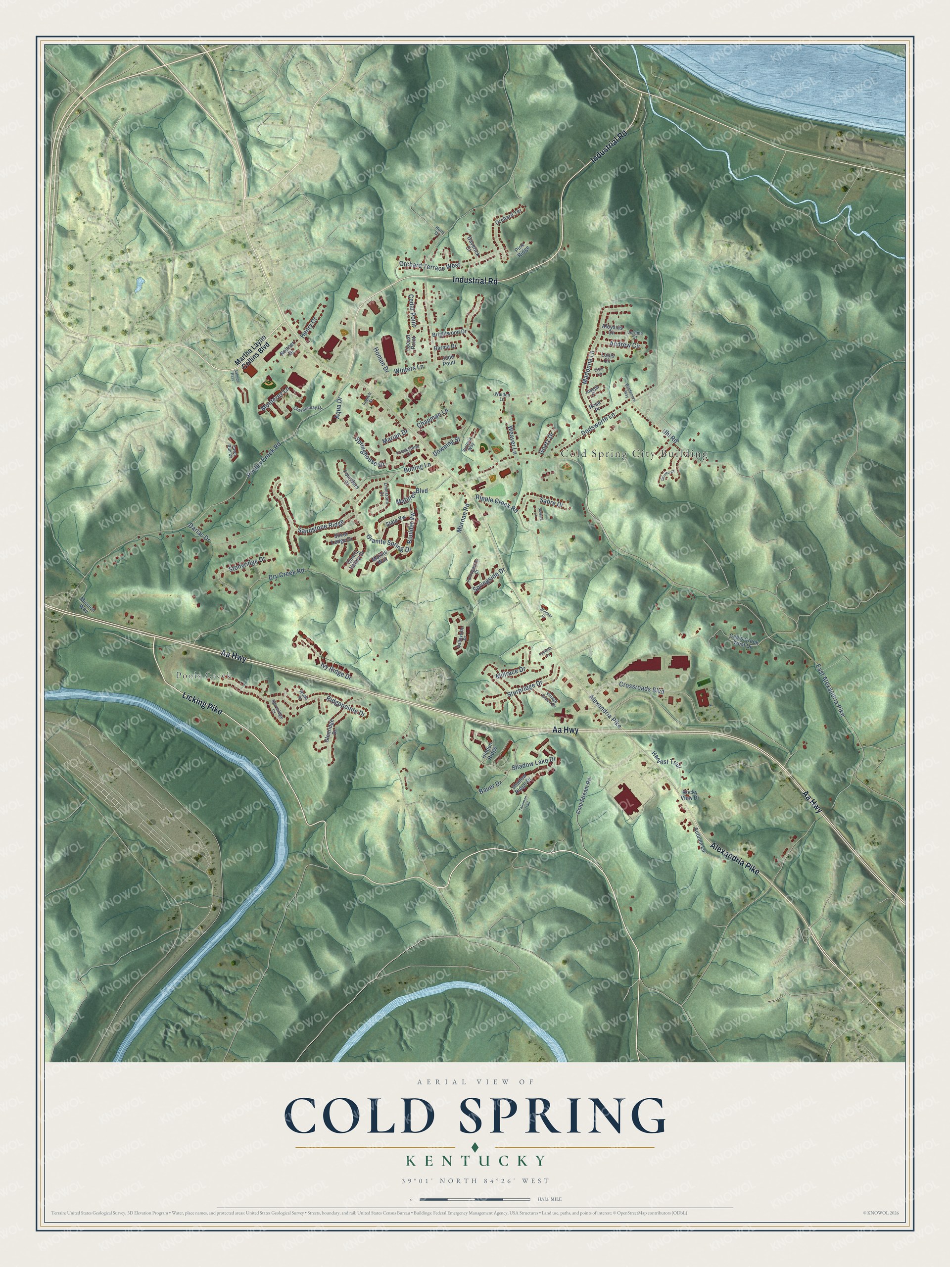 Watermarked full-map preview of Cold Spring, Kentucky