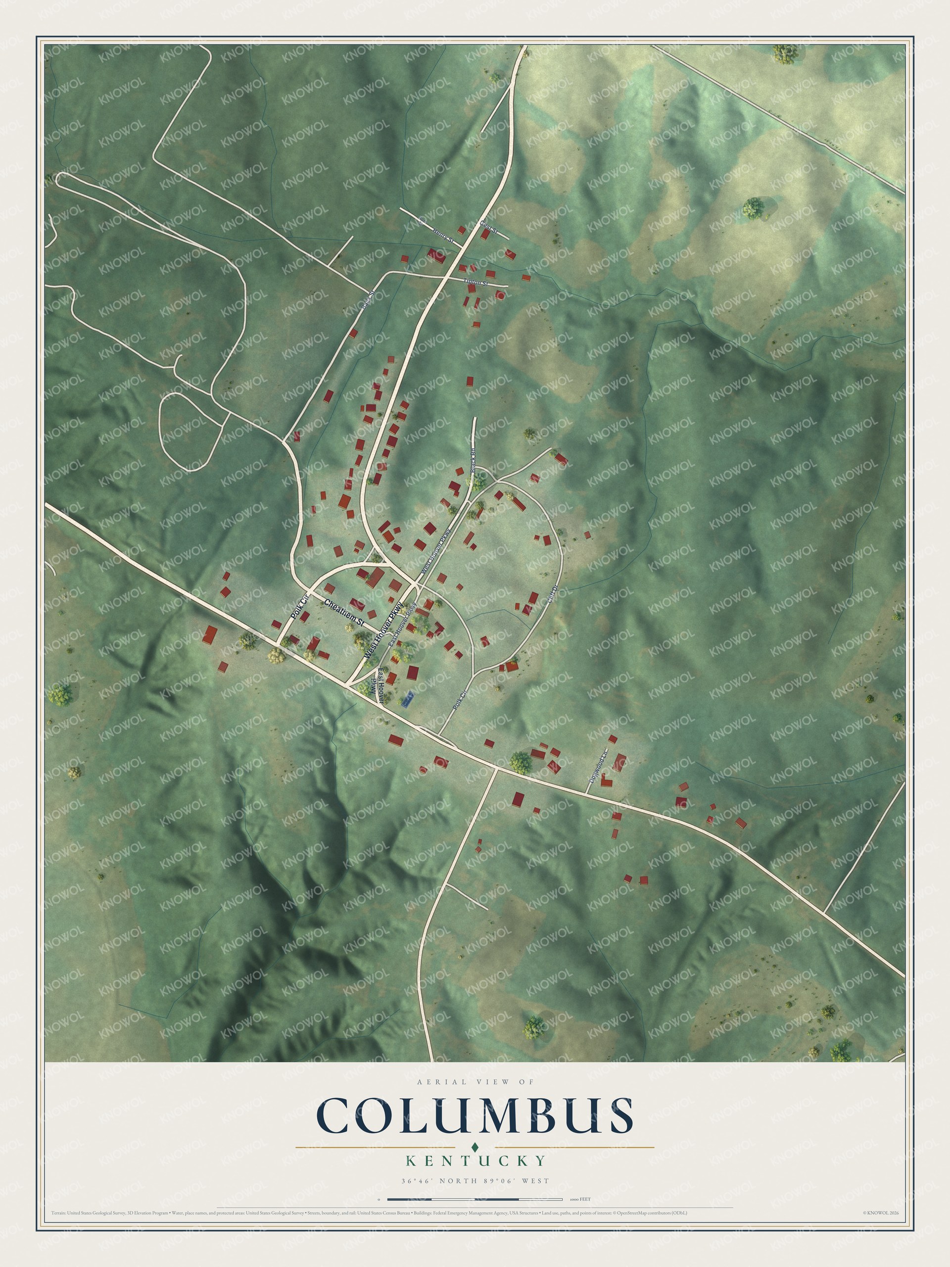 Watermarked full-map preview of Columbus, Kentucky