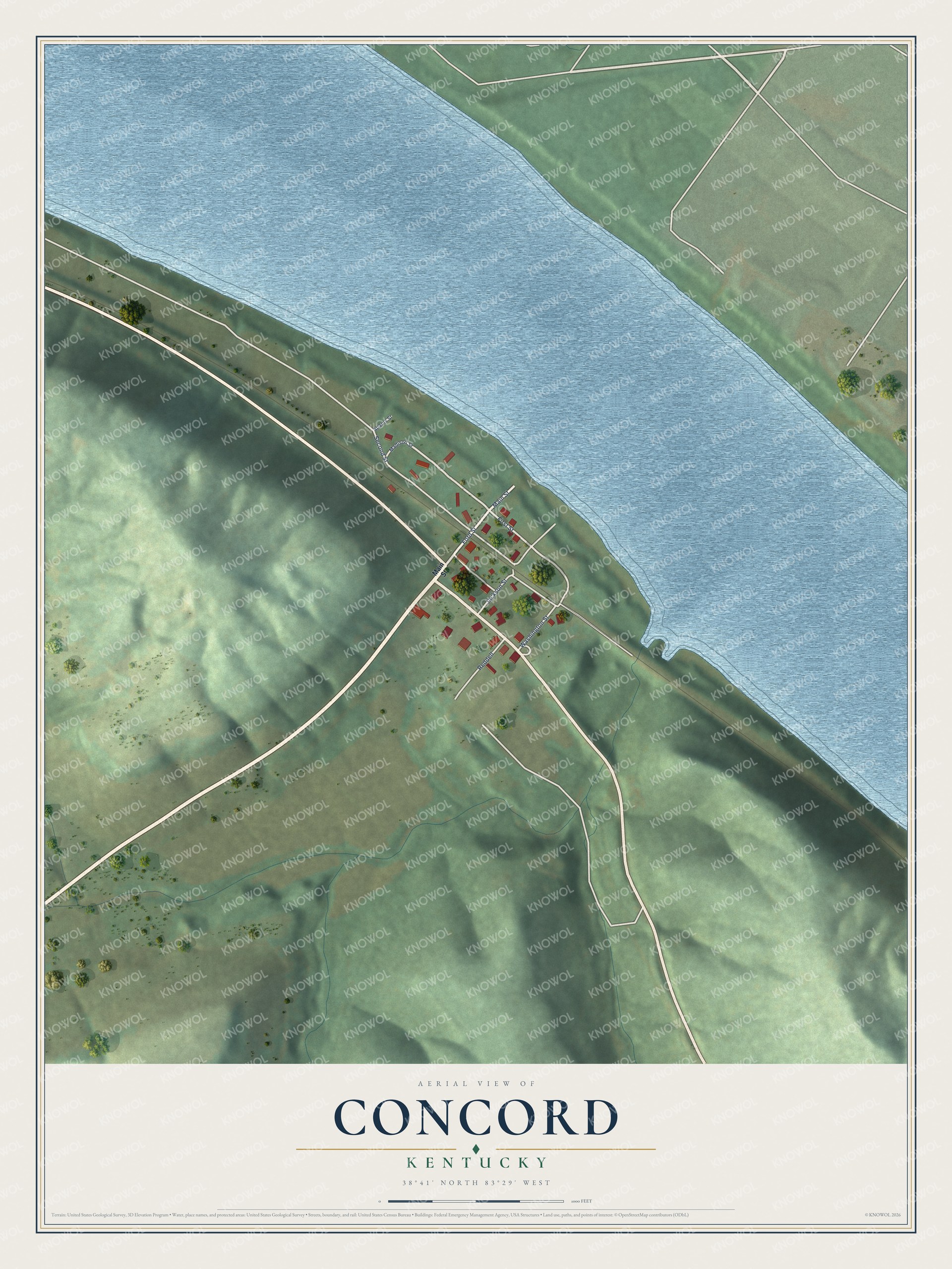 Watermarked full-map preview of Concord, Kentucky