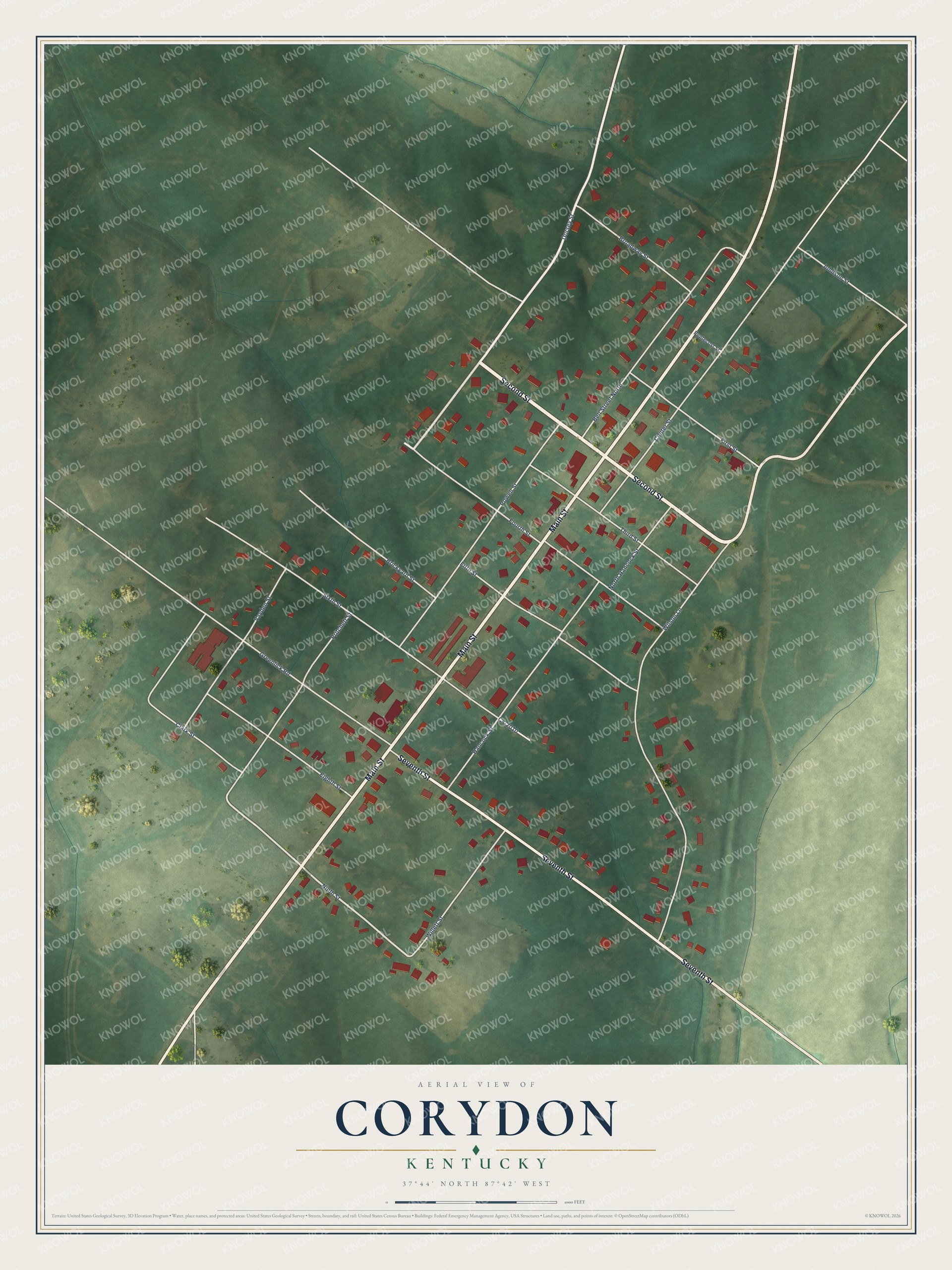 Watermarked full-map preview of Corydon, Kentucky