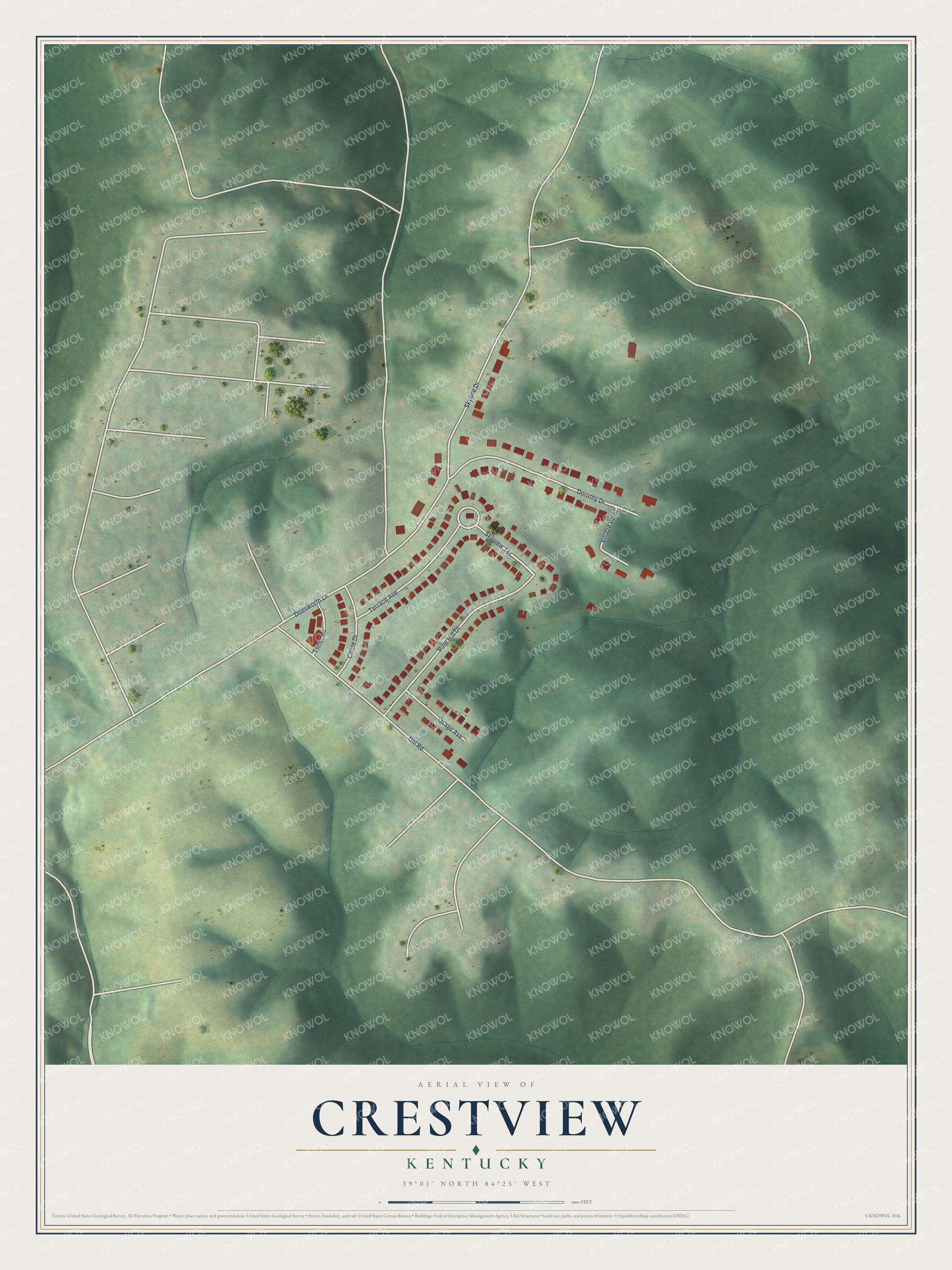 Watermarked full-map preview of Crestview, Kentucky