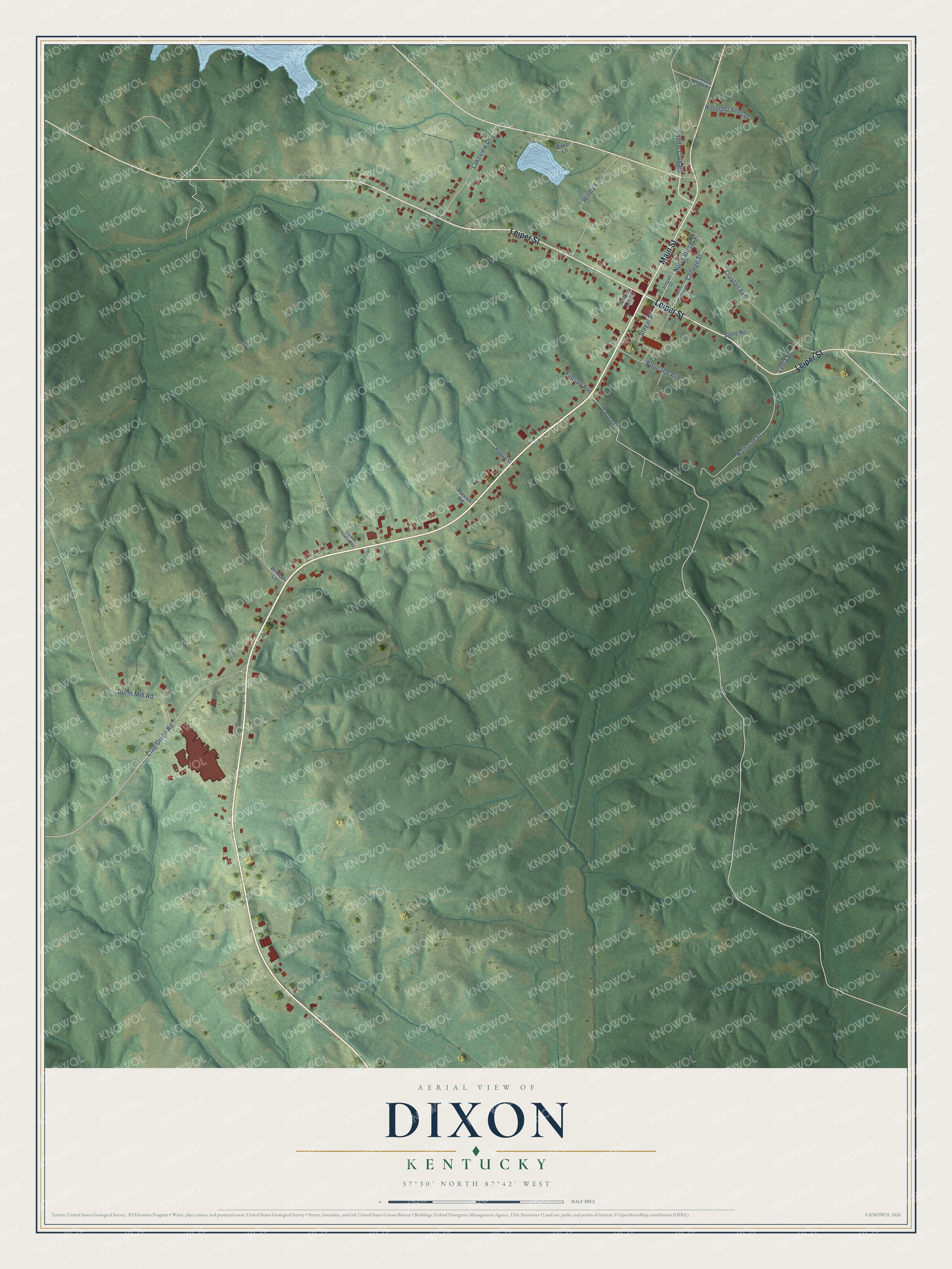 Watermarked full-map preview of Dixon, Kentucky