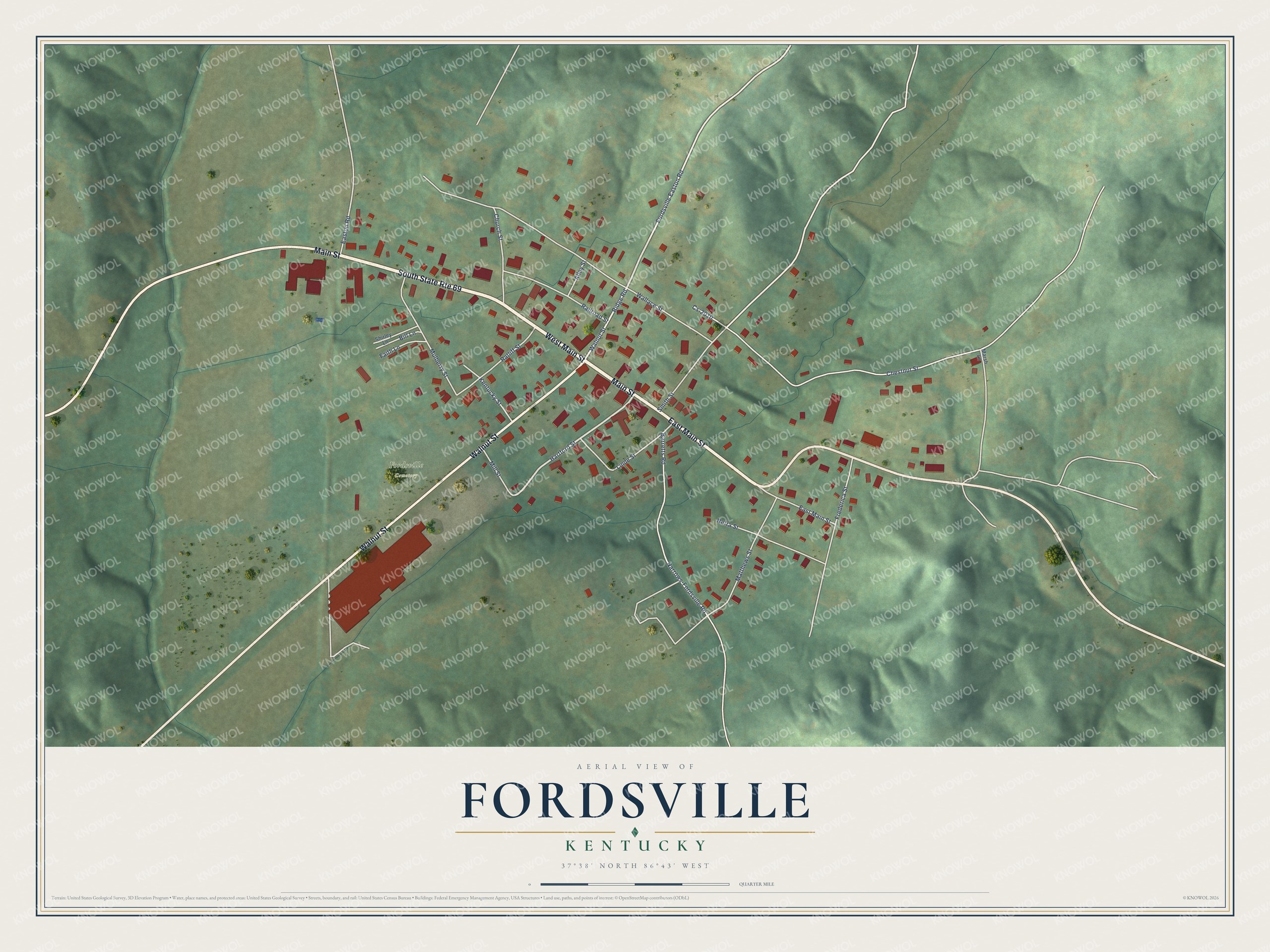 Watermarked full-map preview of Fordsville, Kentucky
