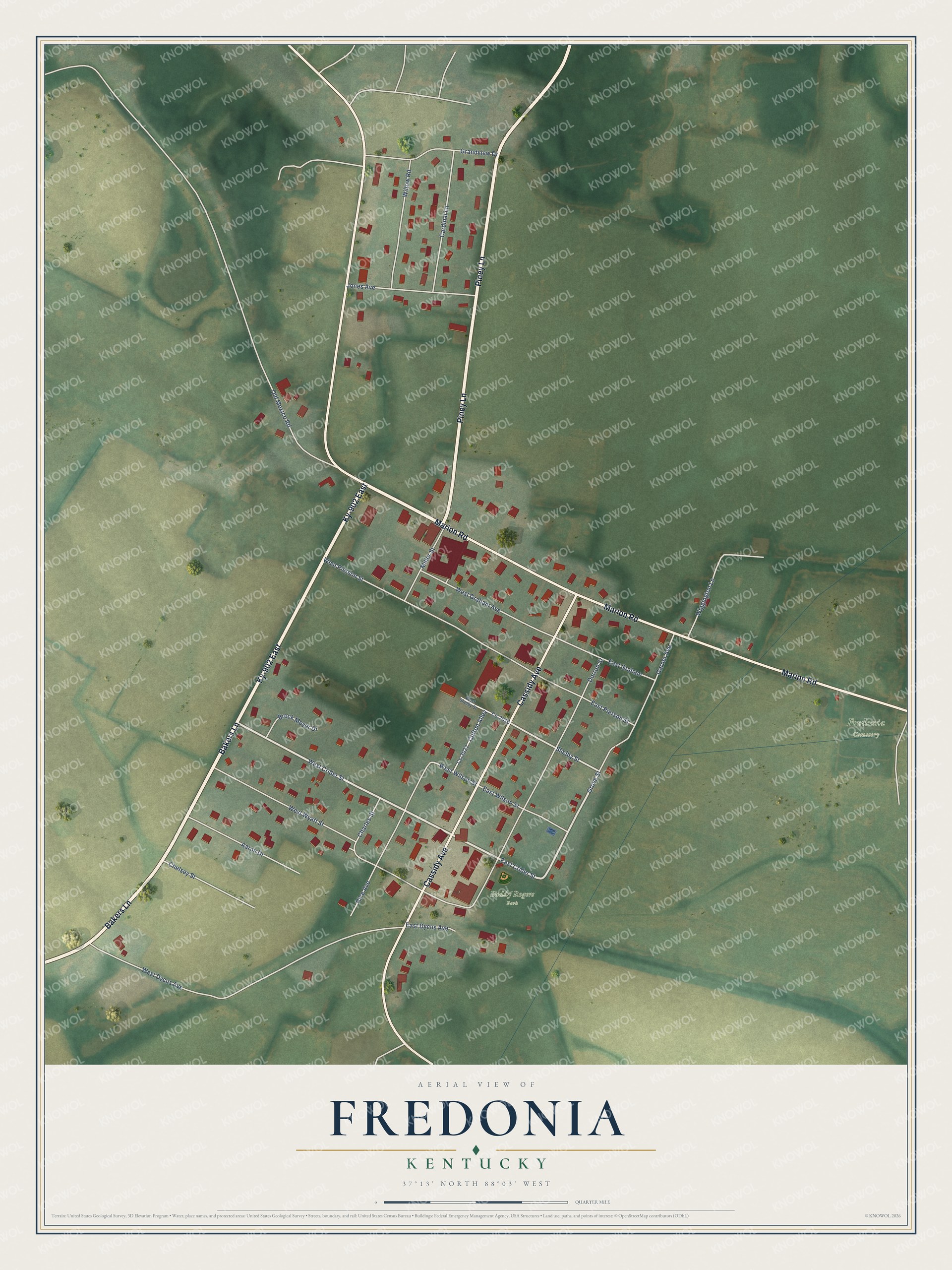 Watermarked full-map preview of Fredonia, Kentucky