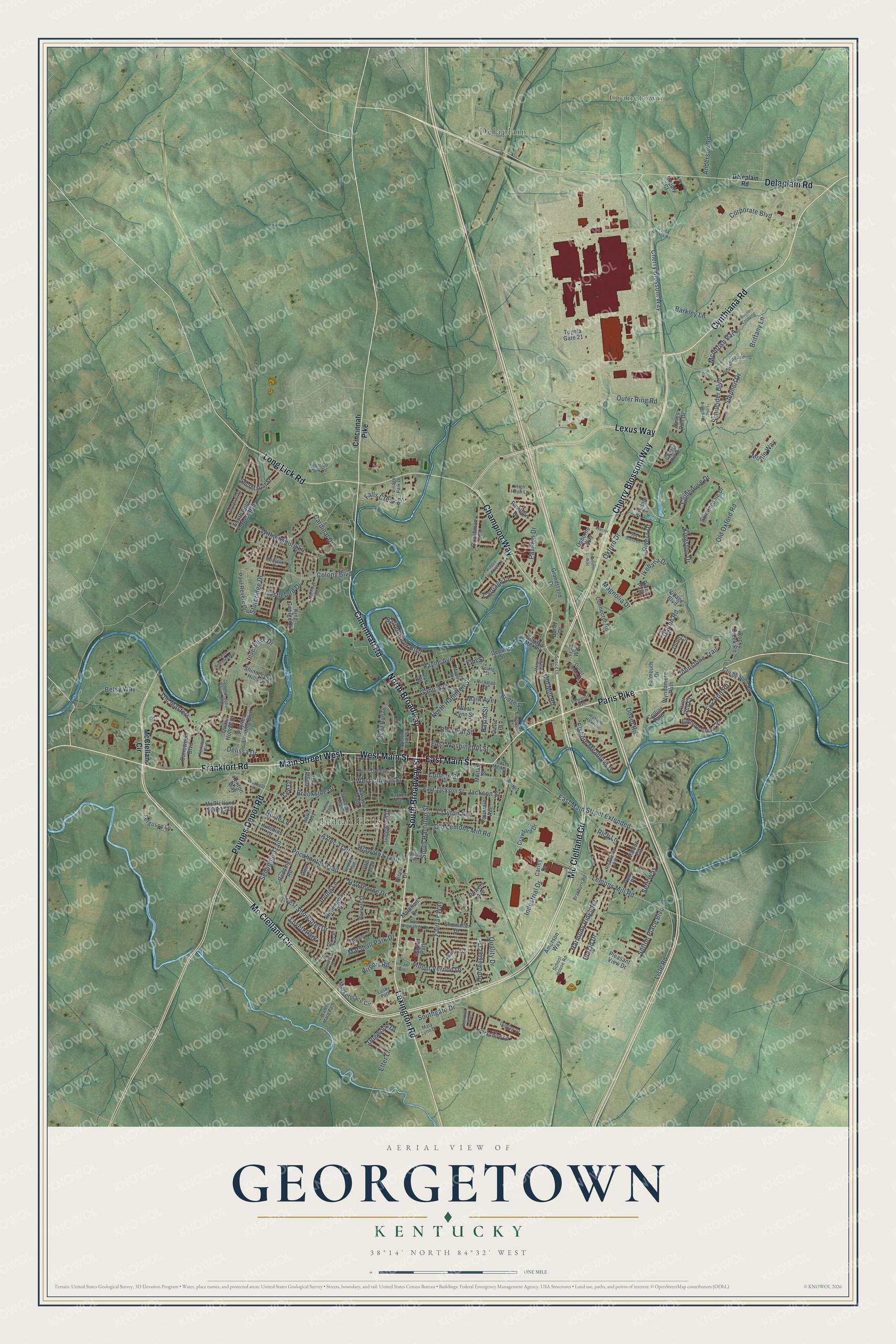 Watermarked full-map preview of Georgetown, Kentucky