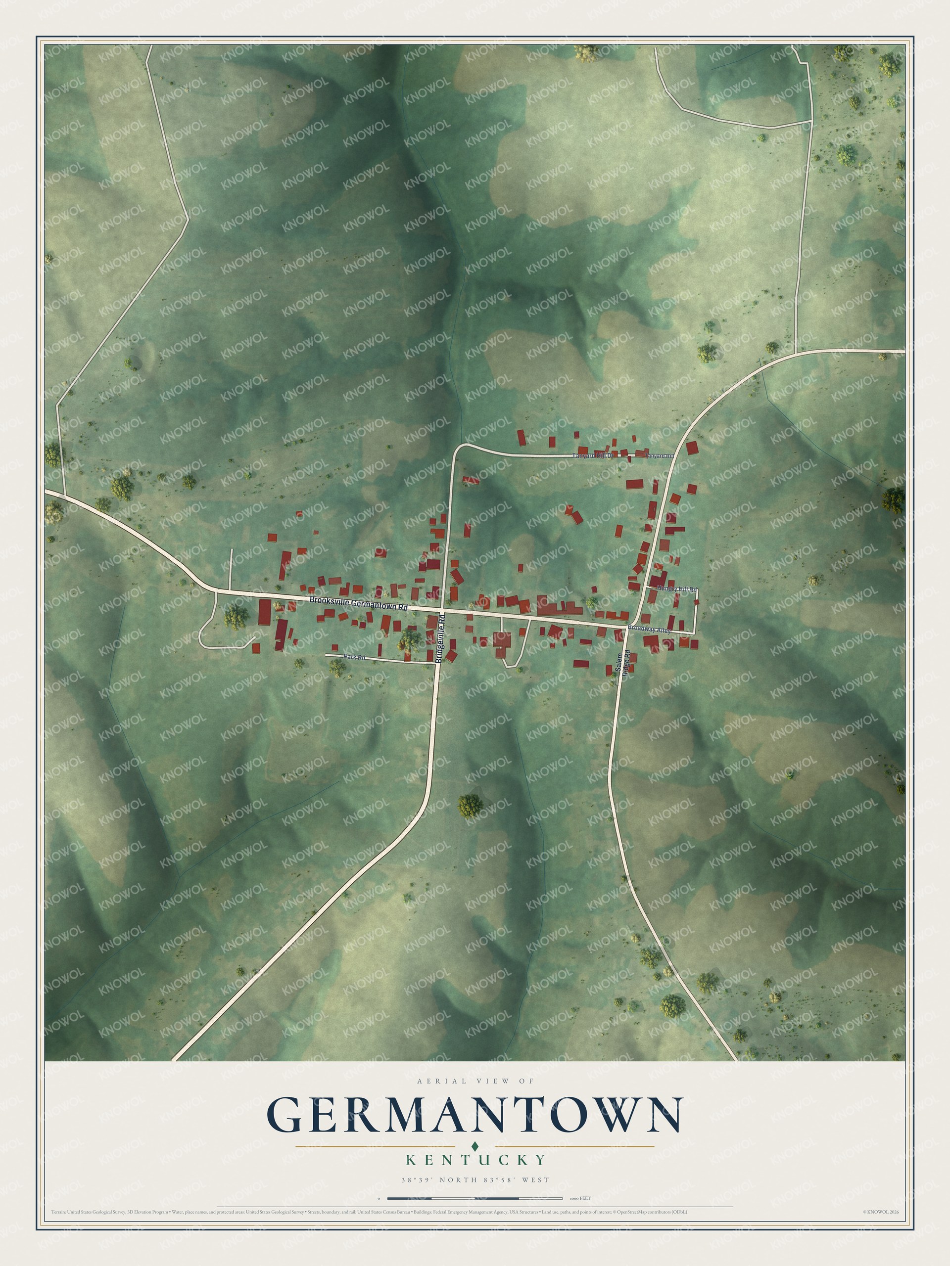 Watermarked full-map preview of Germantown, Kentucky