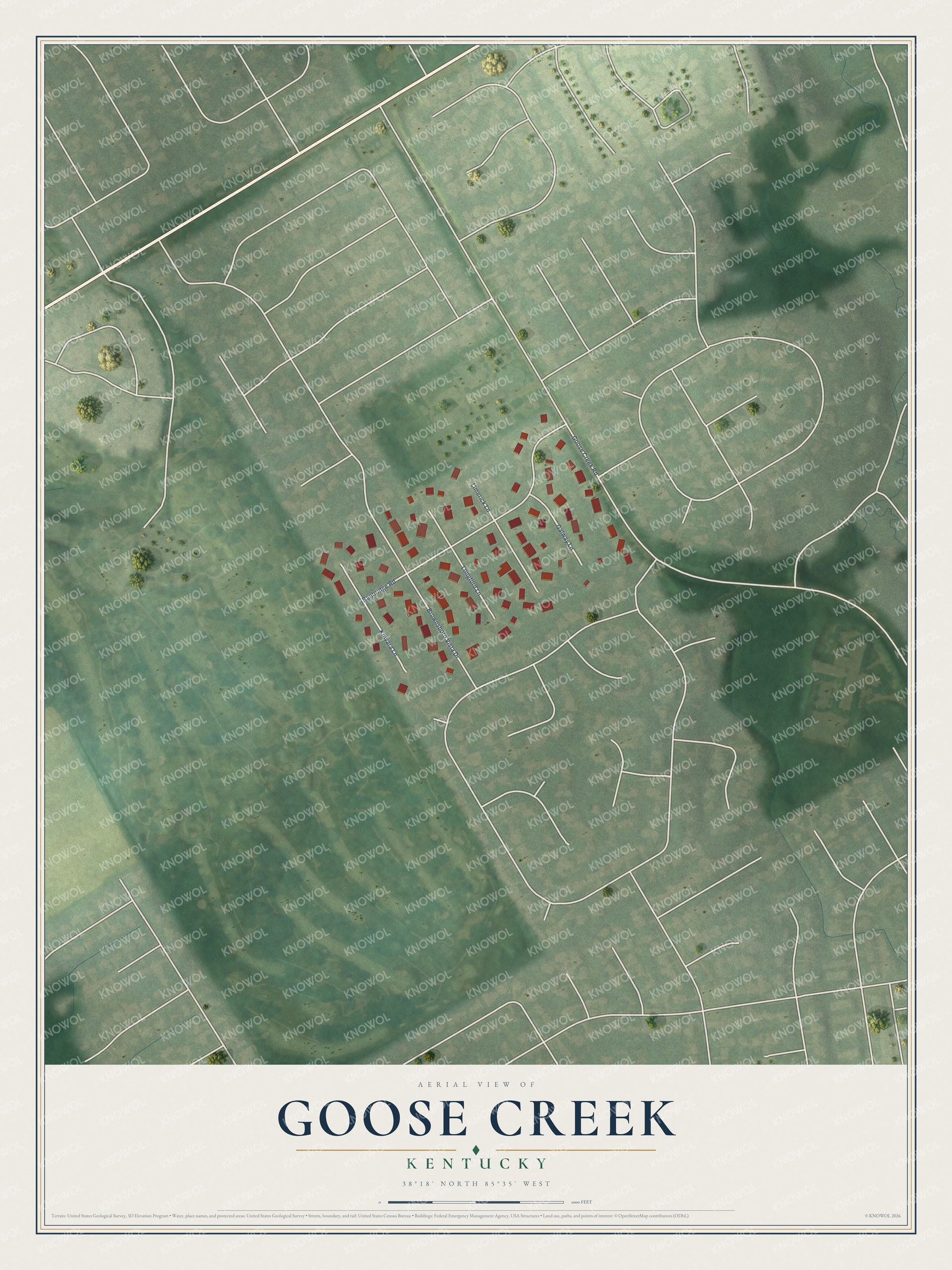Watermarked full-map preview of Goose Creek, Kentucky