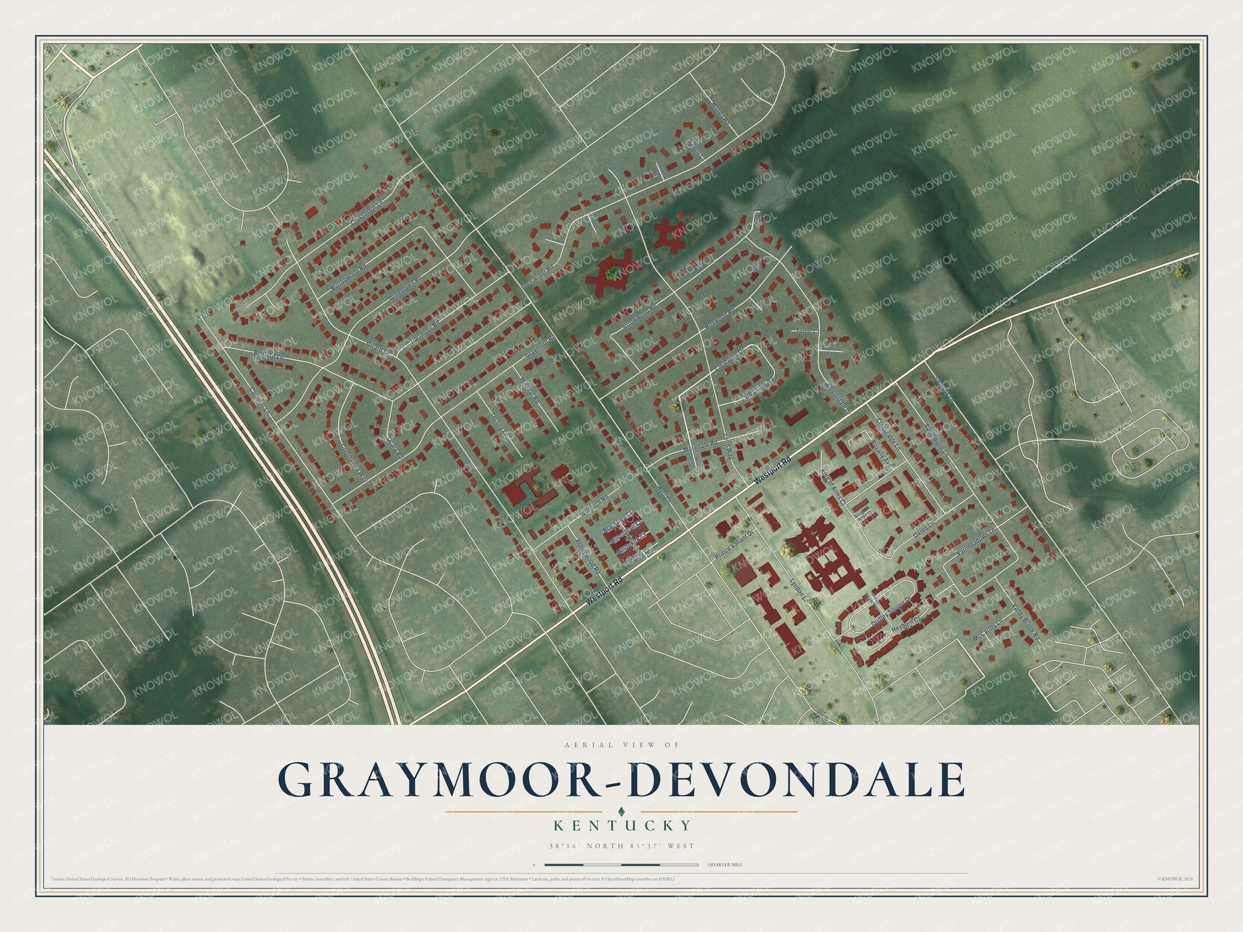 Watermarked full-map preview of Graymoor-Devondale, Kentucky
