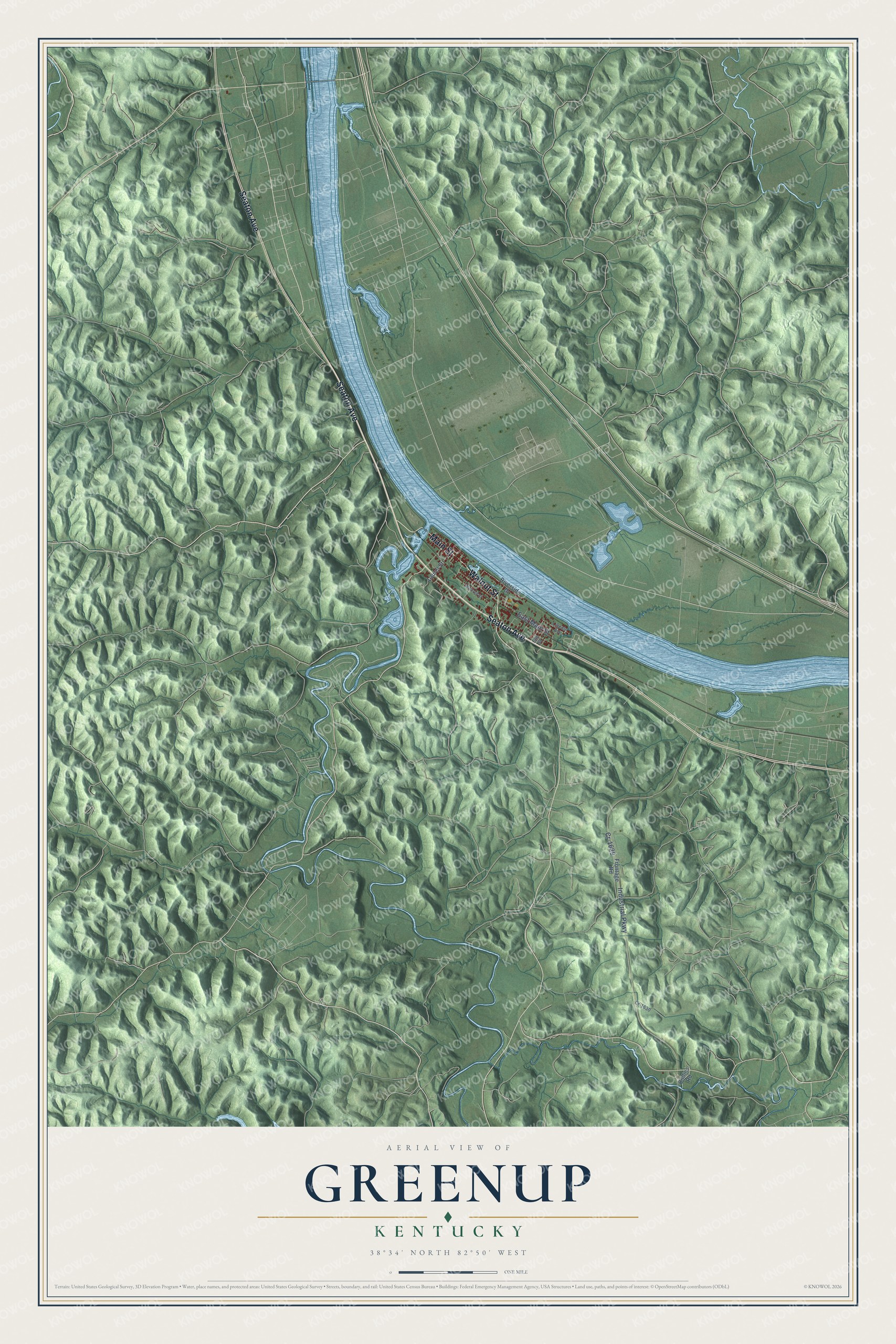Watermarked full-map preview of Greenup, Kentucky