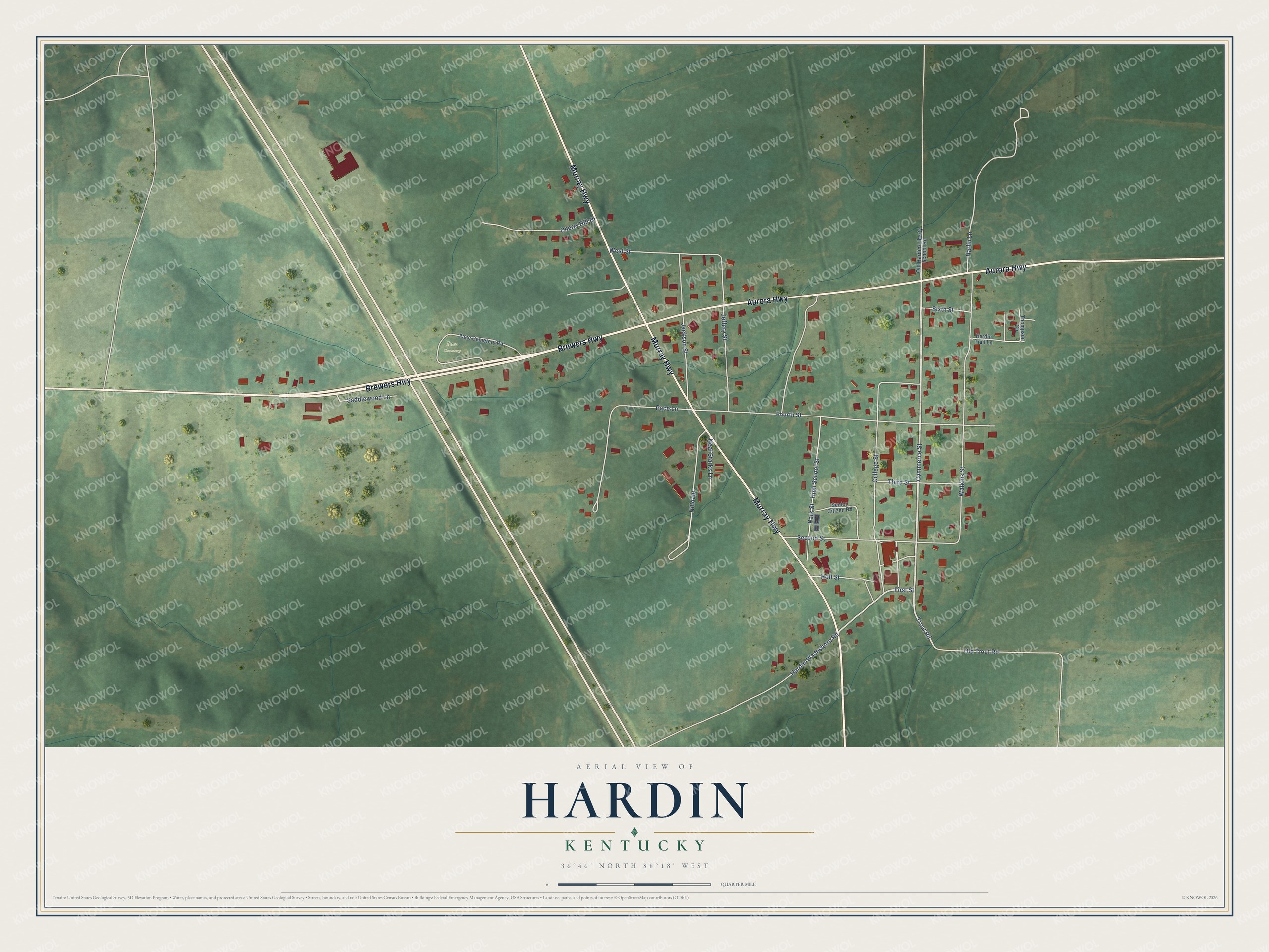 Watermarked full-map preview of Hardin, Kentucky