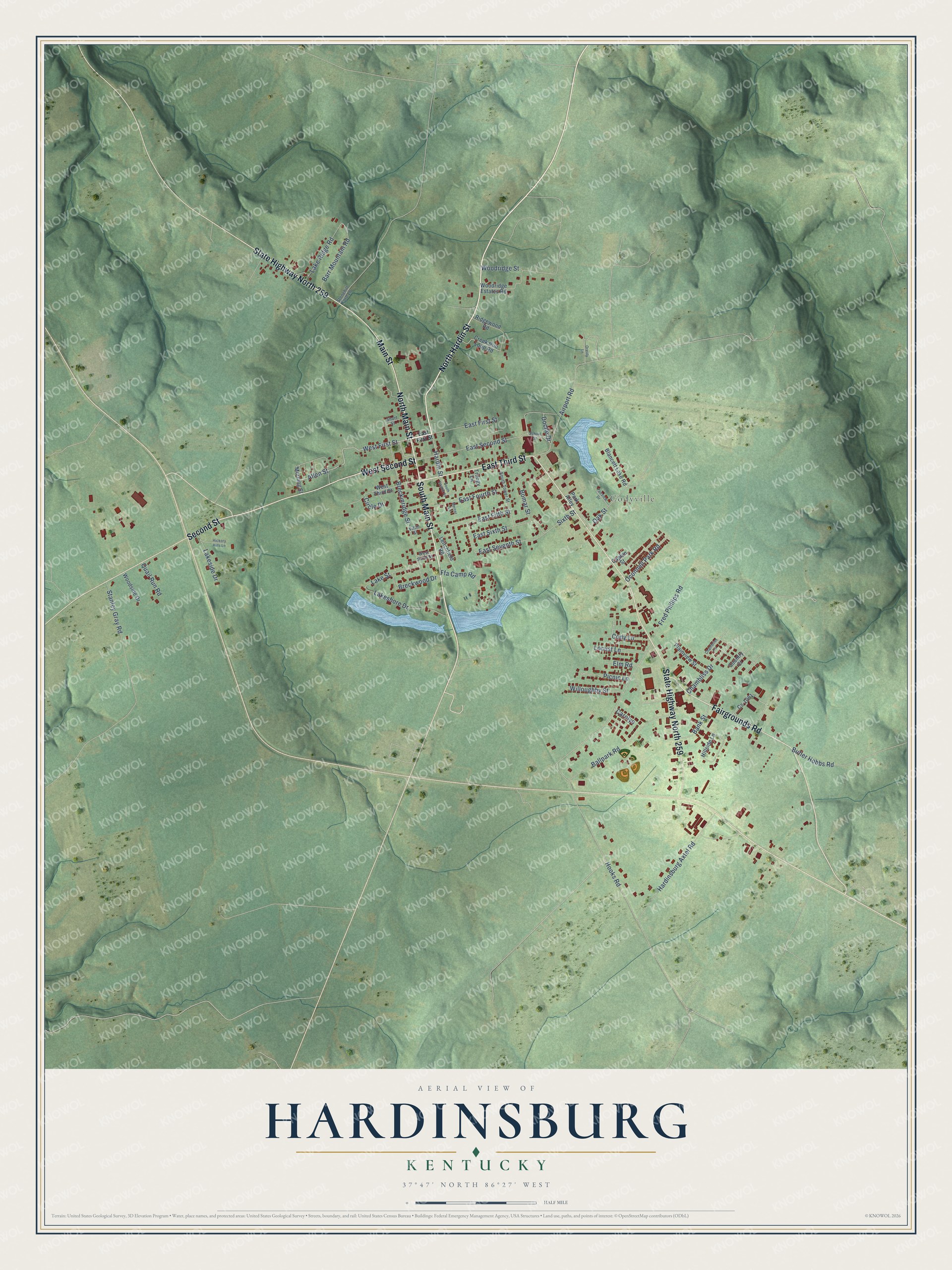 Watermarked full-map preview of Hardinsburg, Kentucky