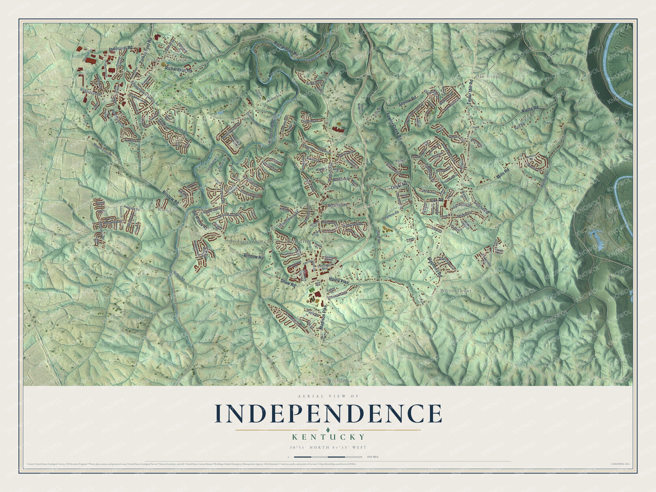 Watermarked full-map preview of Independence, Kentucky