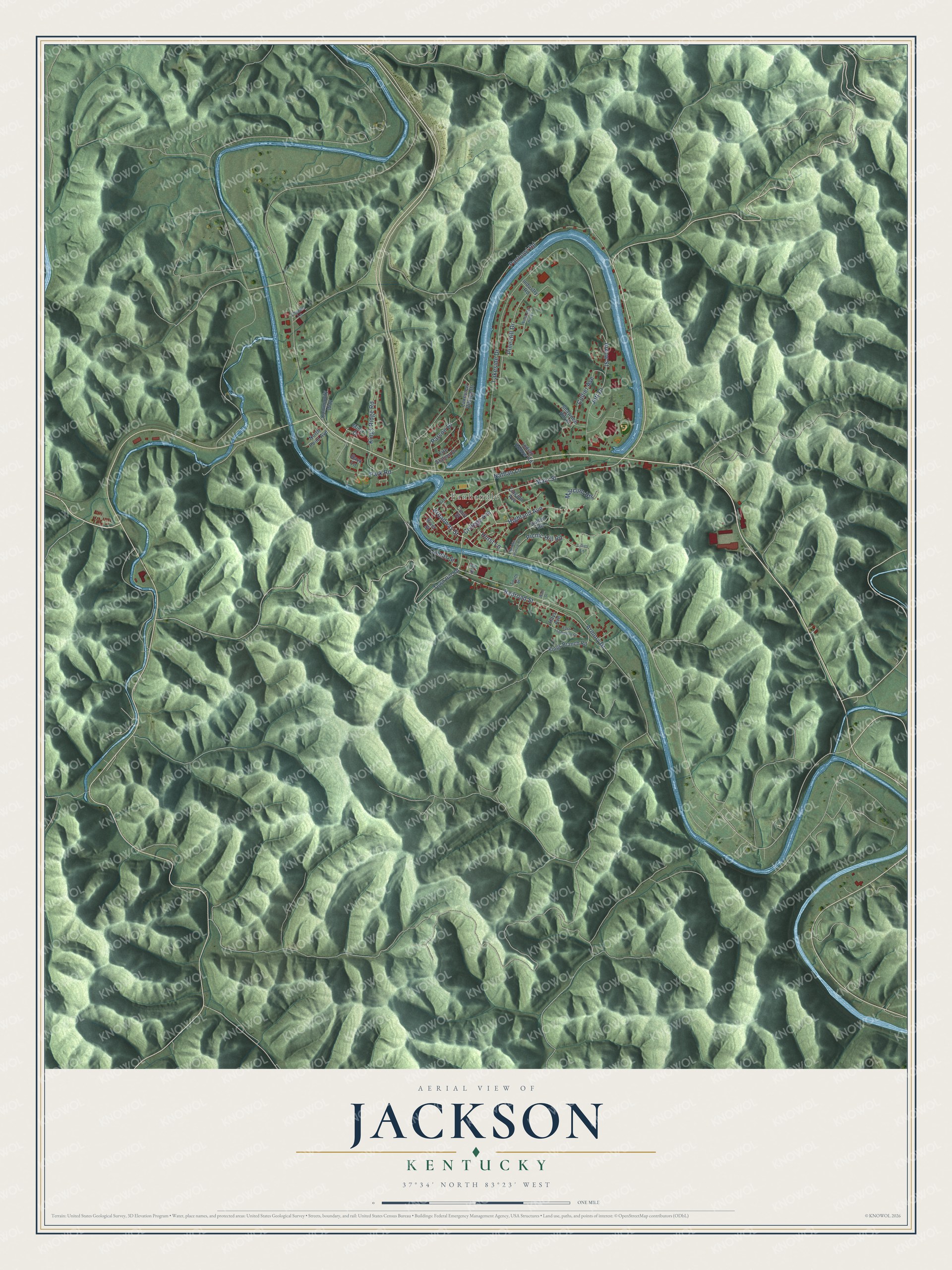 Watermarked full-map preview of Jackson, Kentucky