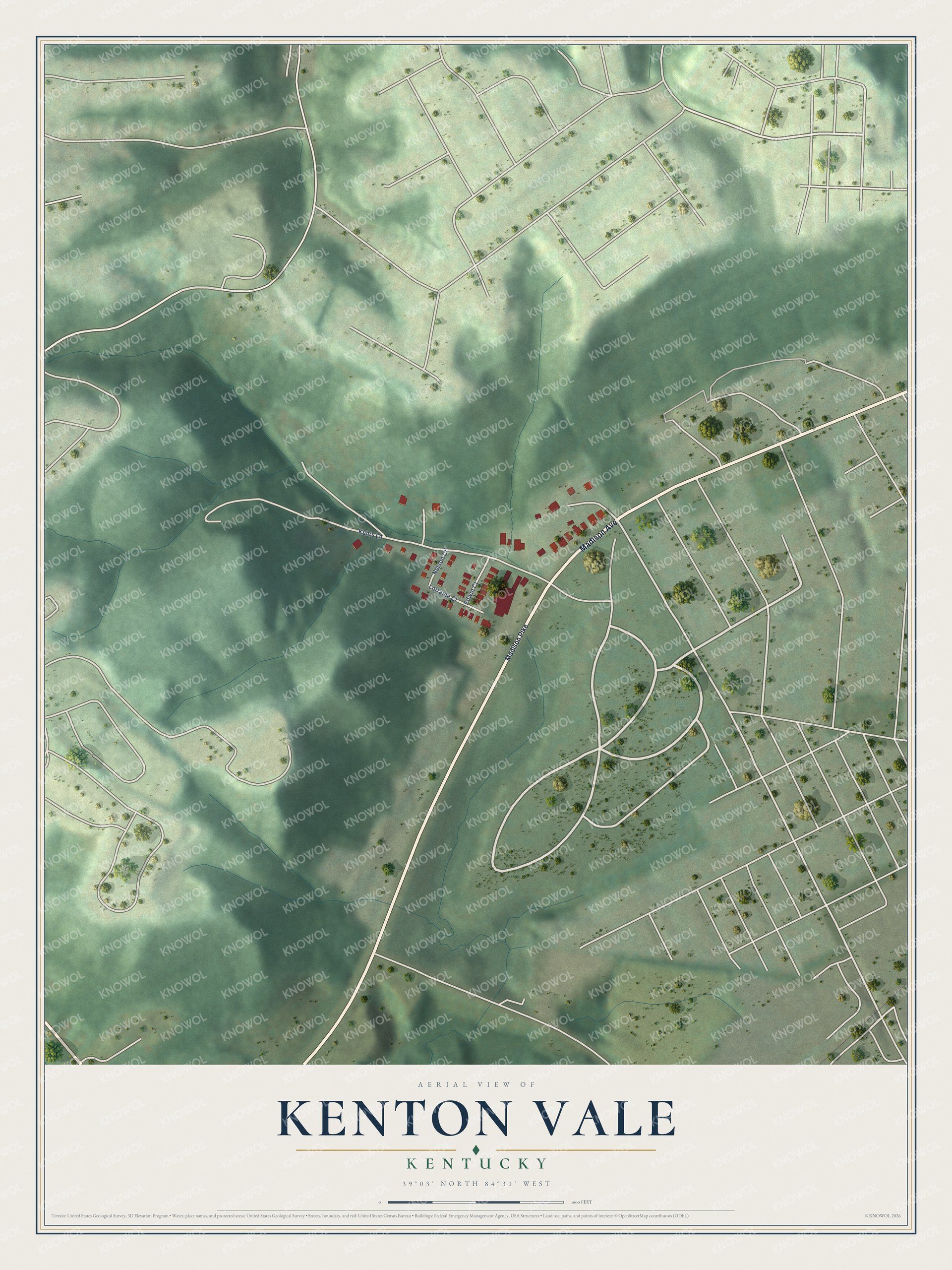 Watermarked full-map preview of Kenton Vale, Kentucky