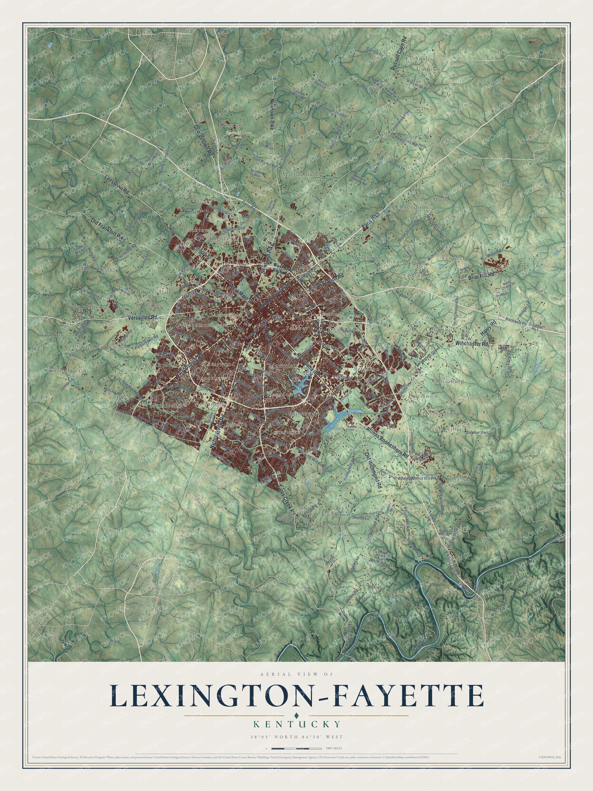 Watermarked full-map preview of Lexington-Fayette, Kentucky