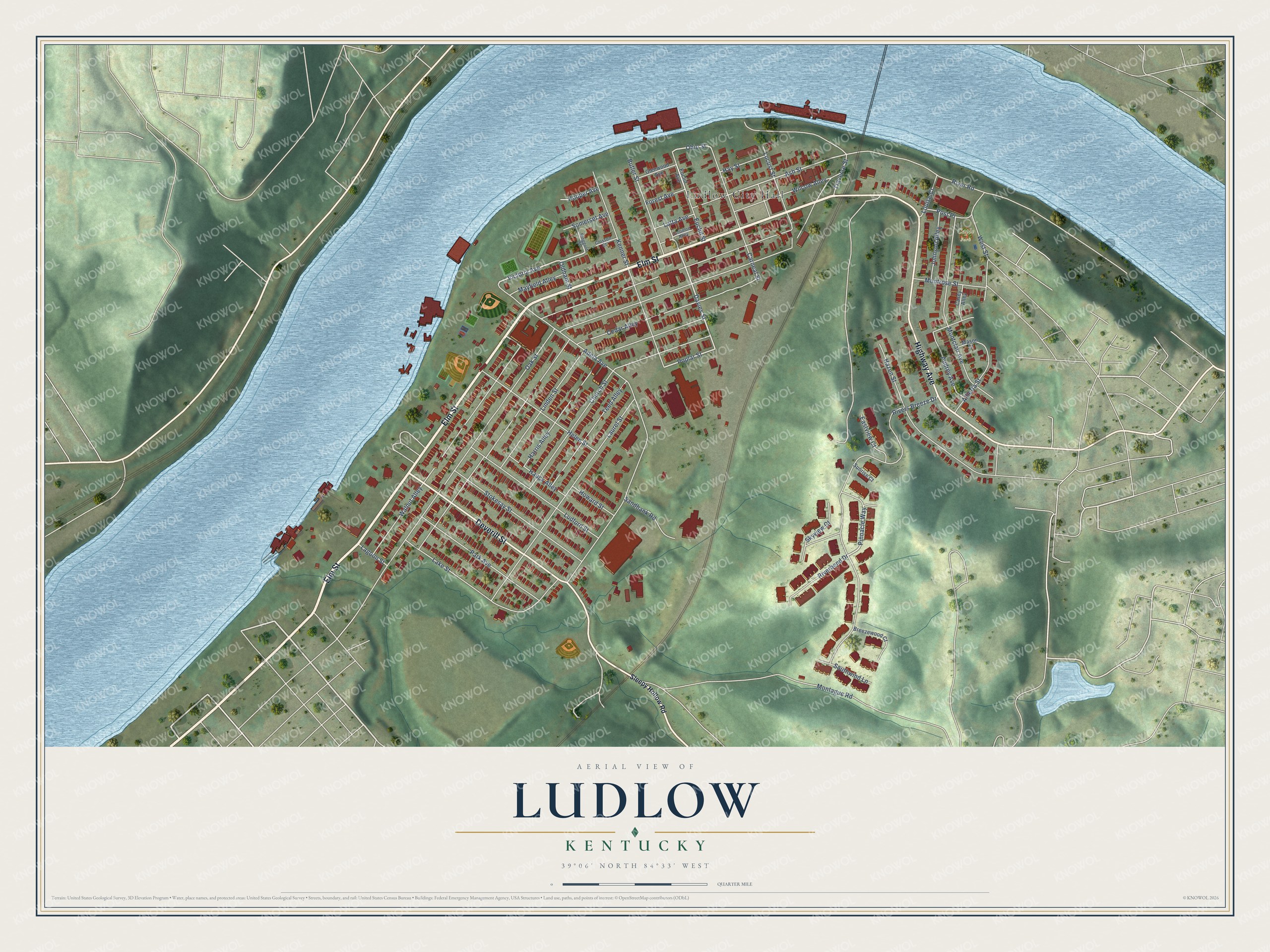 Watermarked full-map preview of Ludlow, Kentucky